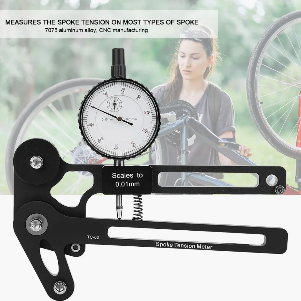 FLEXMAN Medidor de Tensión para Bicicletas, Aleación de Aluminio, Herramienta de Medición para Radios de Ruedas, para Amantes de las Bicicletas Deportivas al Aire Libre, Bicicletas