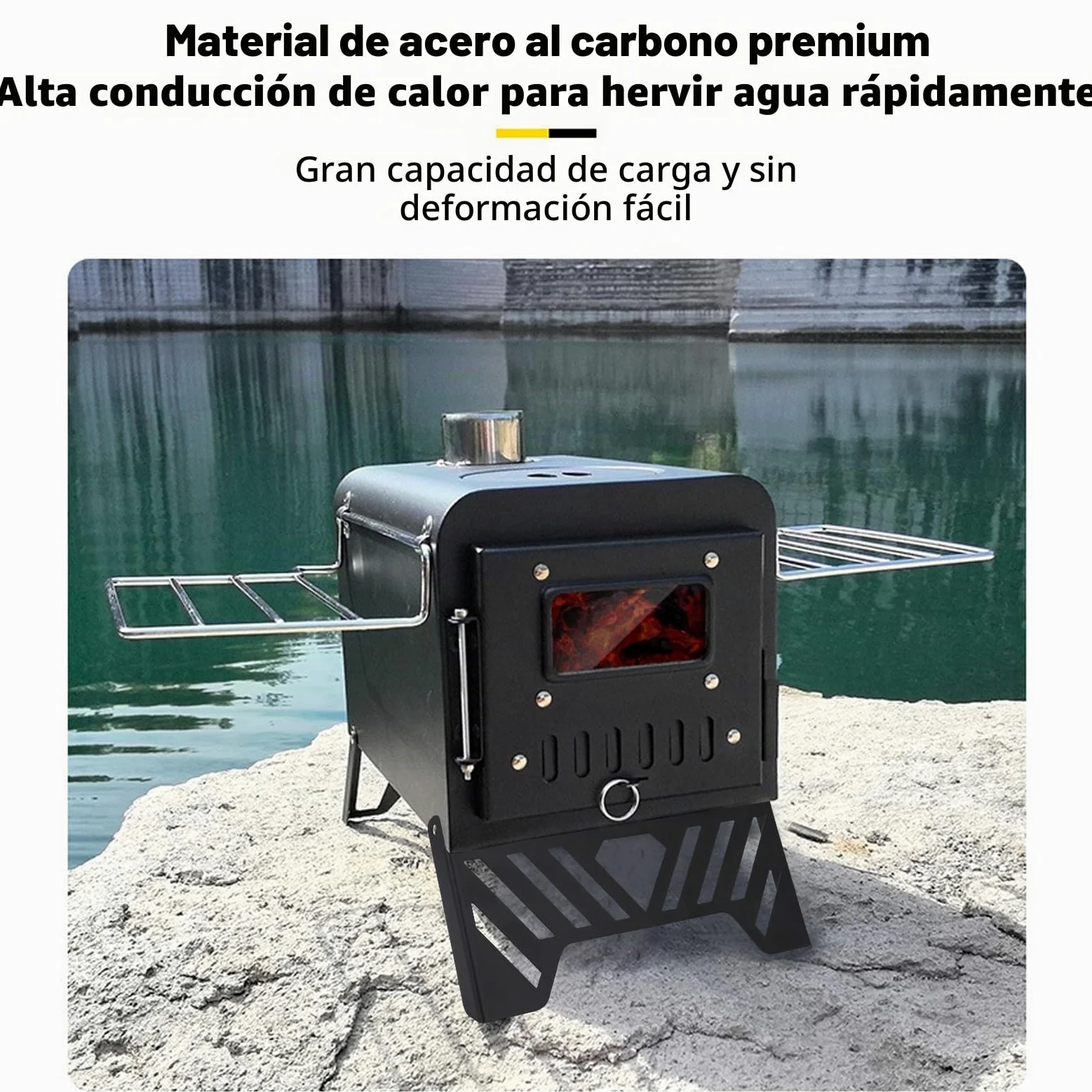 Estufa de Camping sin Humo, Estufa de Leña para Tienda de Campaña Estufa de Leña Portátil para Tiendas de Campaña, Camping, pesca y Senderismo Acampada