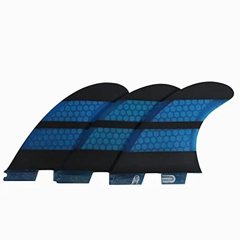Deportes acuáticos Reemplazo de la aleta de la tabla de surf 3 unids Honeycomb Fibra de carbono Surfboard Rudder Surfing Propeller Aletas de tabla de surf Tablas de surf ( Color : Blue , Size : K2.1 )