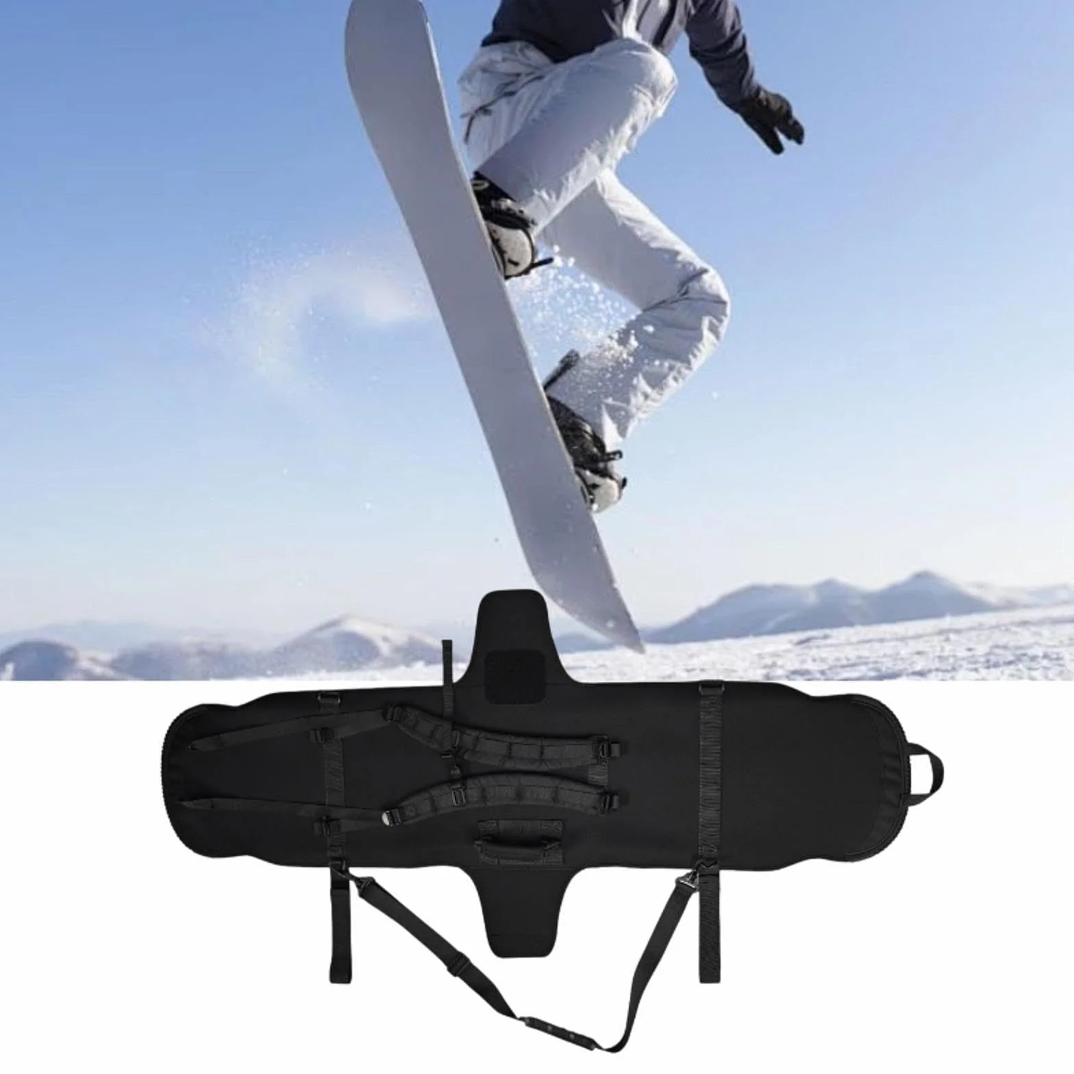 kowaku Funda Protectora para Snowboard, Funda Protectora para Tabla de esquí, Mochila portátil Sbr, Funda de Transporte de Neopreno, Bolsa para Snowboard