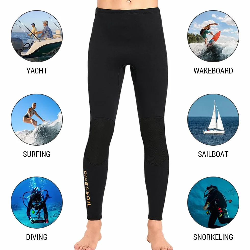 HUIOP Pantalones de Neopreno de 3mm para Hombre, Mantienen el Calor, para Surf, Buceo y Natación
