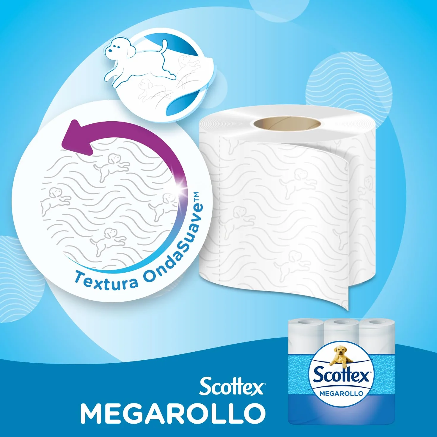 Scottex Papel Higiénico Megarollo Doble Rollo 48 Rollos Equivalen a 96 Rollos Regulares 4 Packs de 12