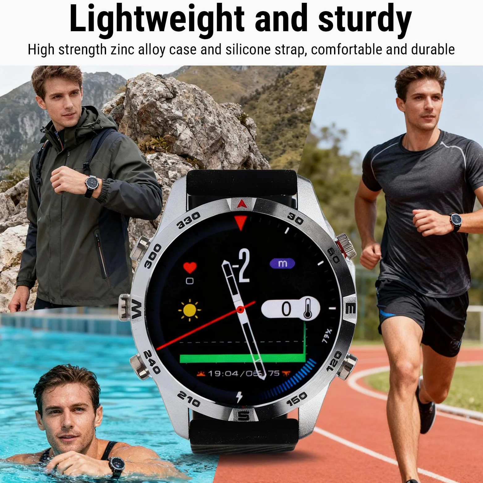 Reloj de Buceo, Construcción de Aleación de Zinc, Computadora de Buceo con Sensor de Profundidad y Barómetro, Pantalla de 1,43 Pulgadas para Buceadores y Nadadores Profesionales
