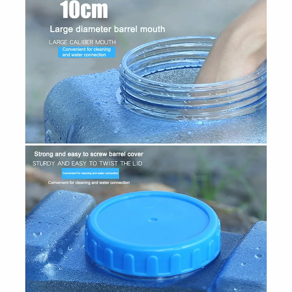 Starnearby Bidón de agua de 5 L ~ 22 L, con grifo, depósito de agua, portátil, depósito de agua, bidón de agua potable, sin BPA, para exterior, camping, almacenamiento de bebida (22 L)