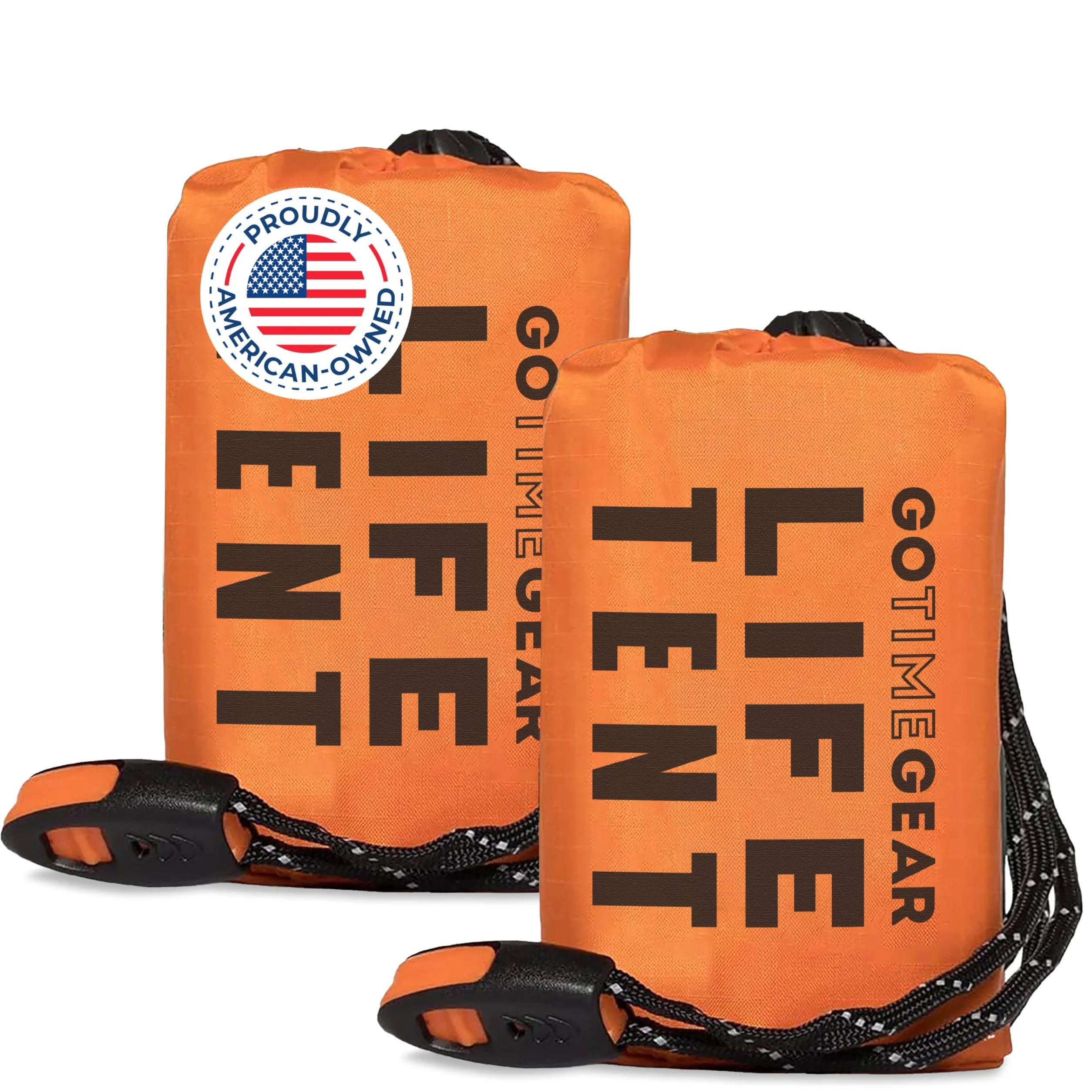 Go Time Gear Life Tent - Tienda de campaña de Supervivencia de Emergencia para 2 Personas, Uso como Tienda de Supervivencia, Refugio de Emergencia, Tienda de Tubo, Lona de Supervivencia, Incluye