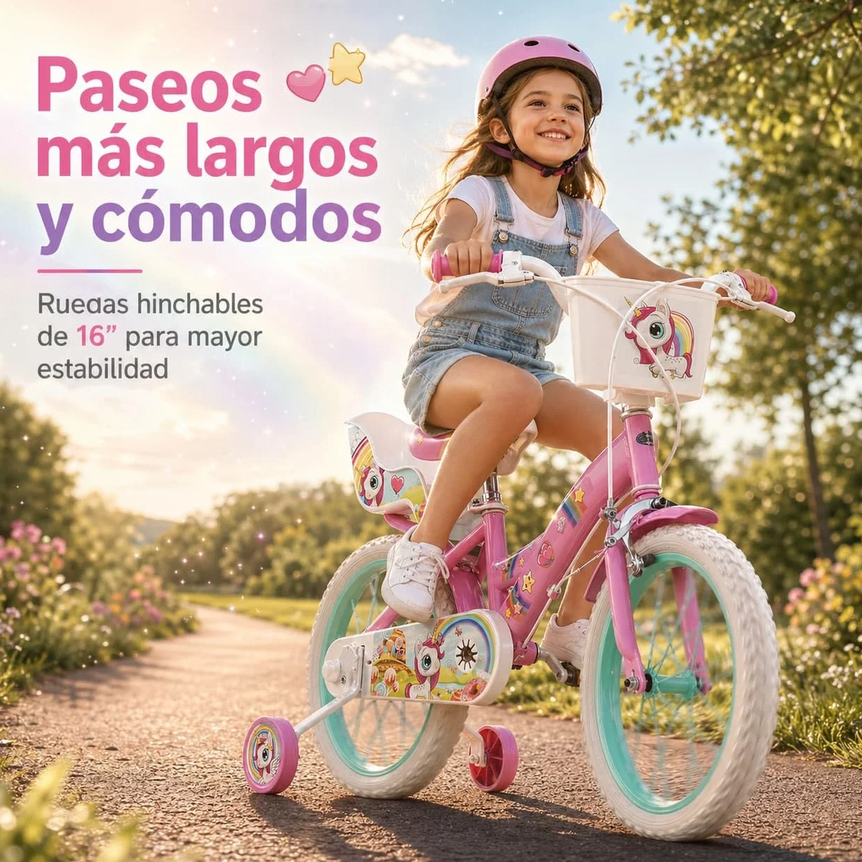 TOIMSA Bicicleta Unicornio 16" (5/8 años)