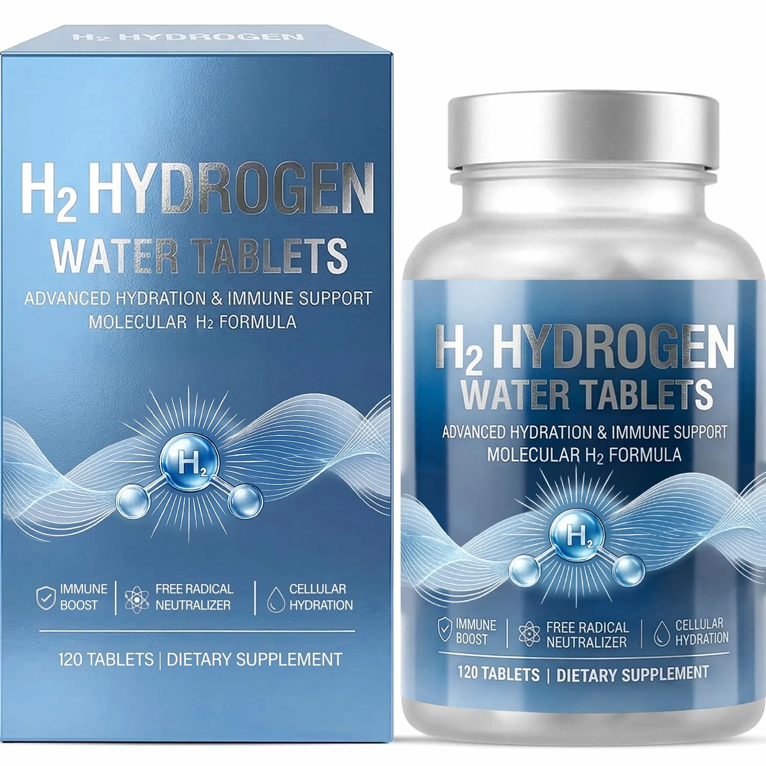 Comprimidos efervescentes de hidrógeno molecular H2 antioxidante 120 unidades veganos no transgénicos