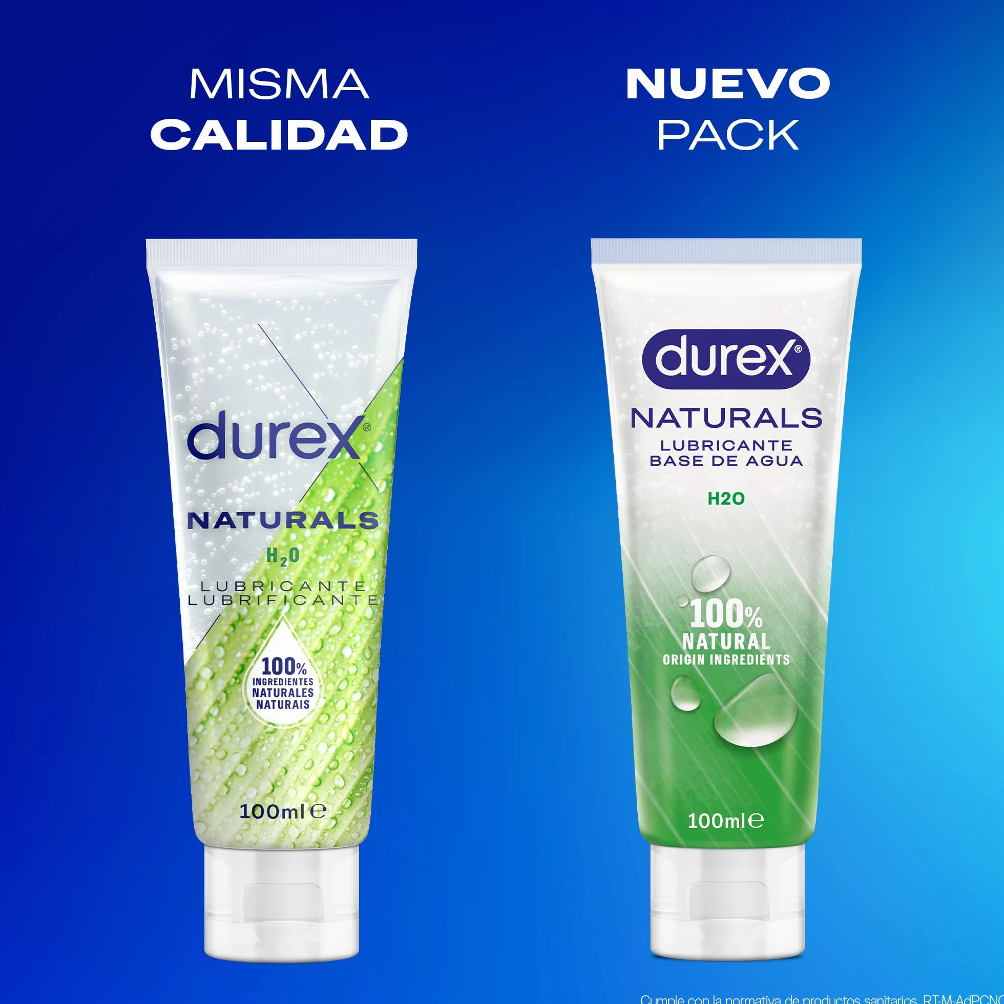 Durex Naturals H2O Lubricante 100% Natural sin Fragancia 100 ml