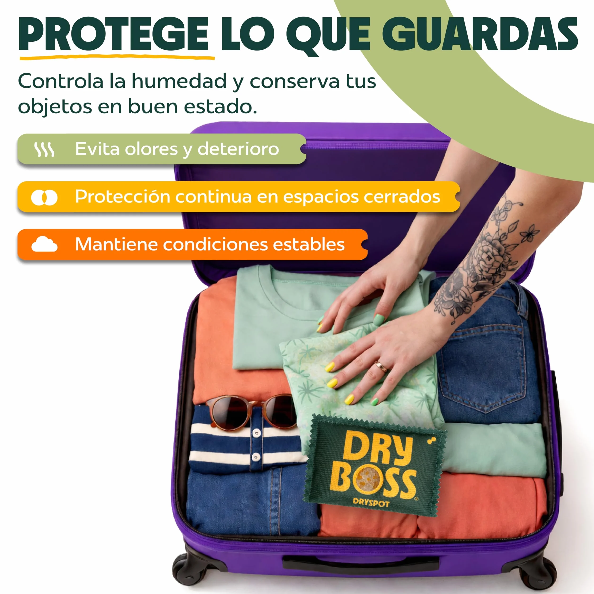 DRYSPOT Antihumedad Pack 5 x 100g Silica Gel Reutilizable Absorbente de Humedad y Olores