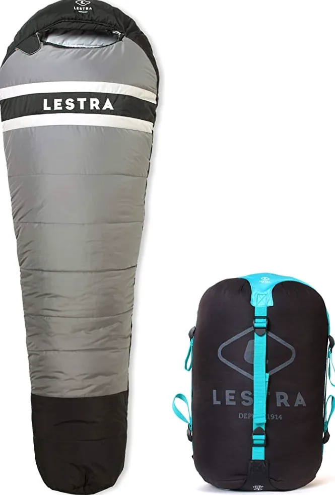 Lestra Outdoor-­ Greenland 200-Sac de Couchage Froid Extrême – T° Limit Confort-11 °c – Fermeture Gauche – Chaleur & Confort 200 X 75 Cm – 1,6 Kg Saco de Dormir, Unisex Adulto, Gris, 200 cm