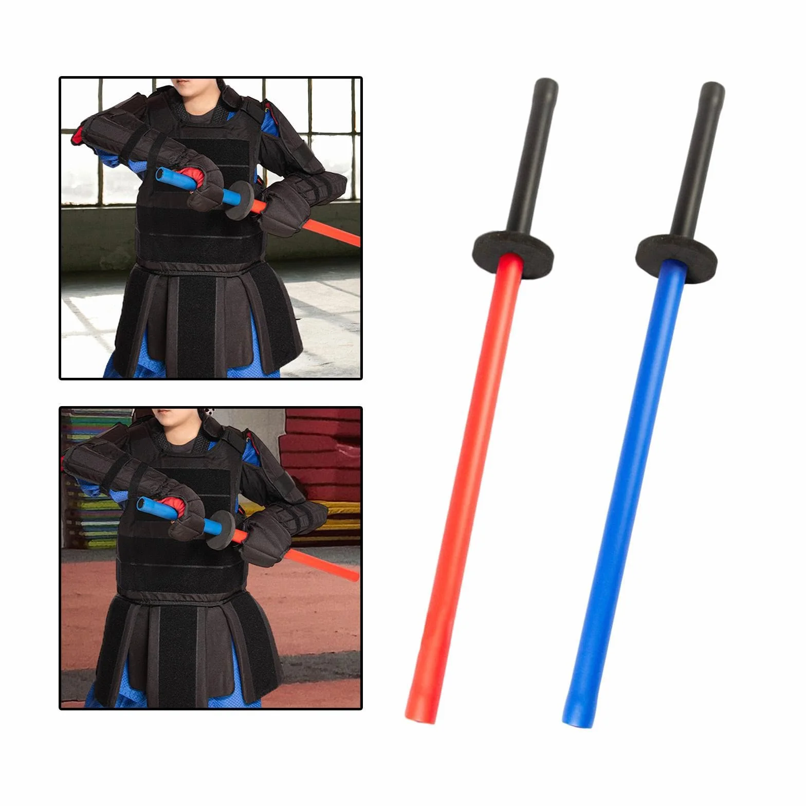 Harilla 2 Espadas de Entrenamiento de Esponja Acolchadas Bokken de Sparring Antideslizantes a Prueba de Sudor