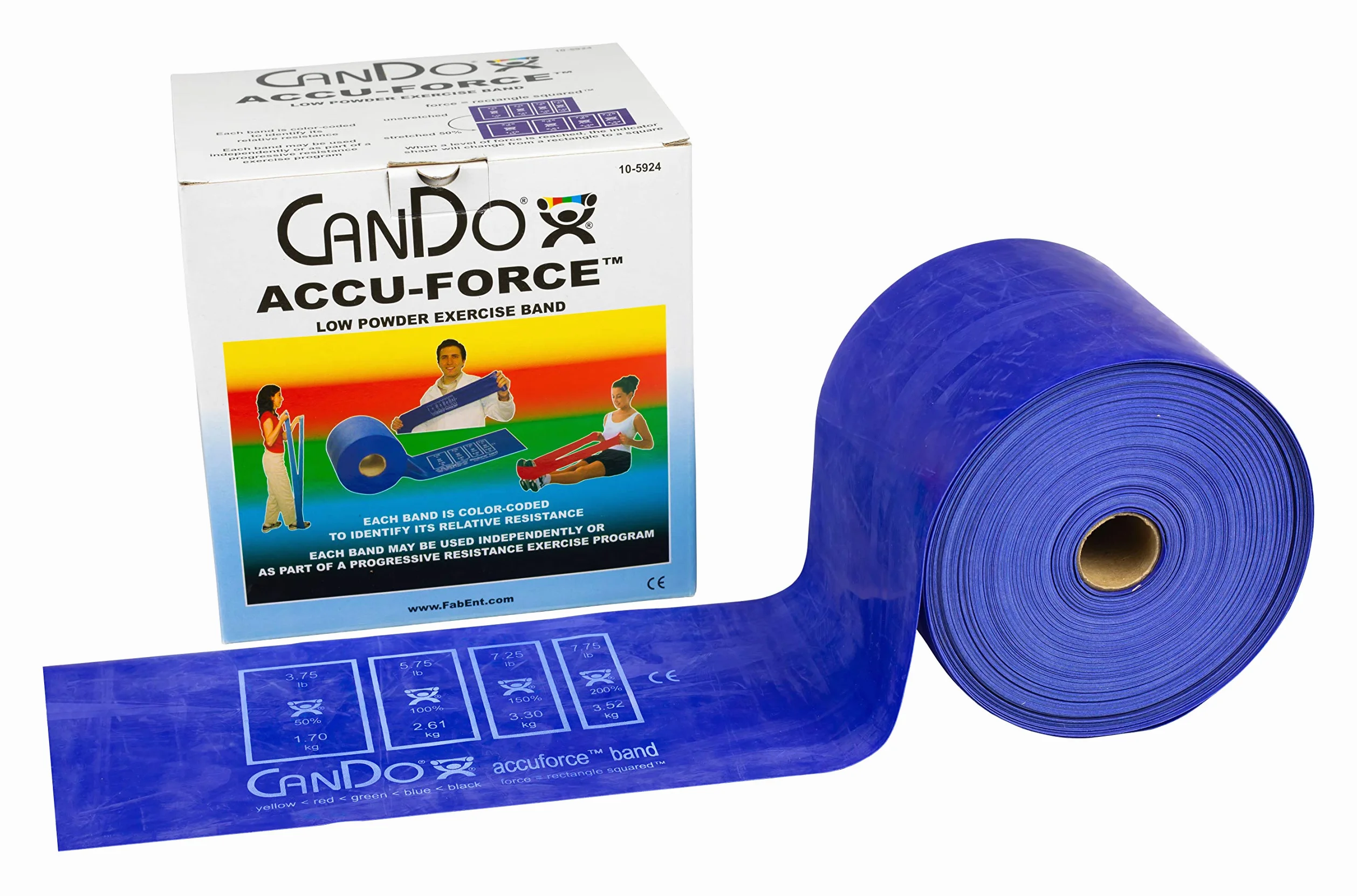 Cando accuforce ejercicio banda, 4 'Longitud, 50 yard roll, Blue: Heavy, 1
