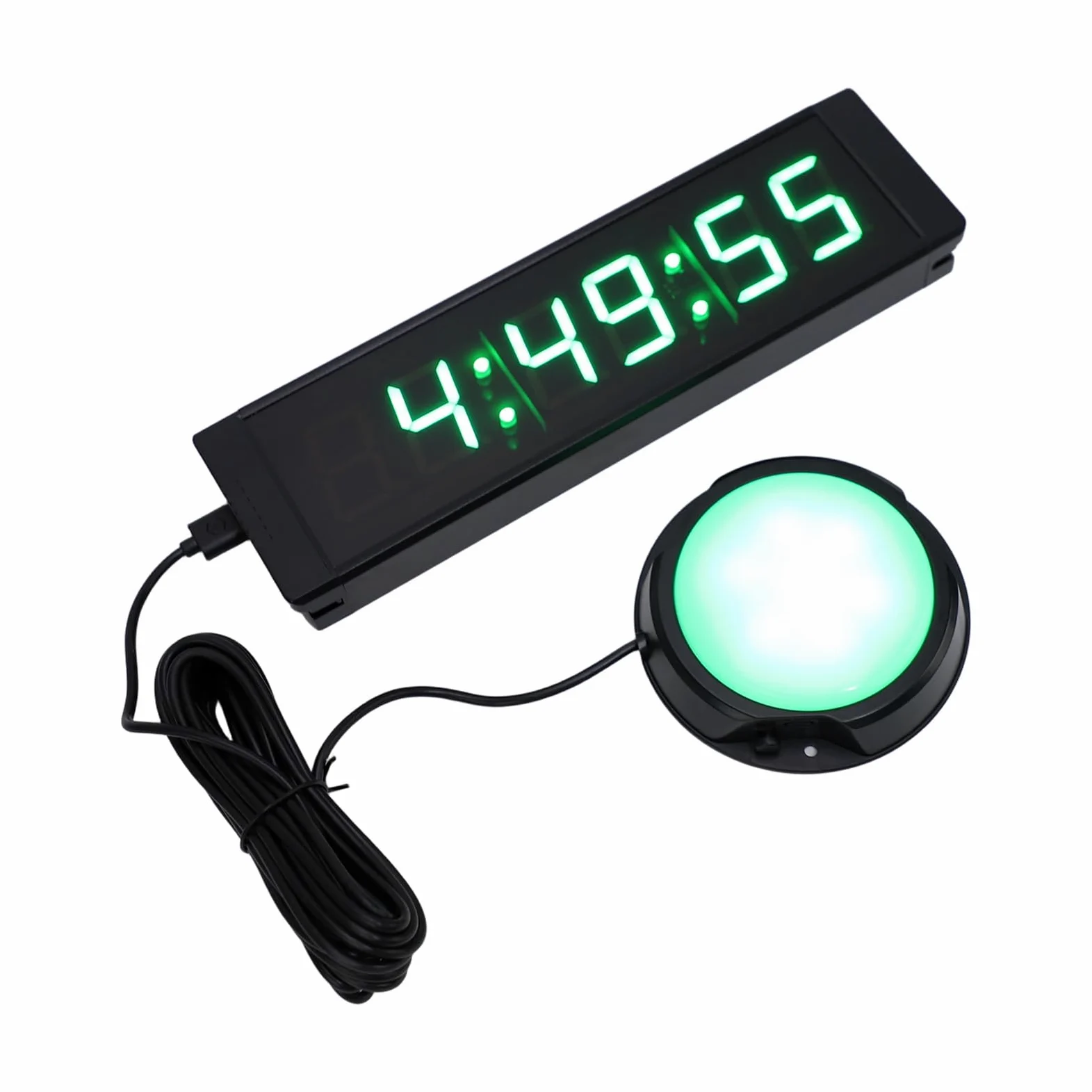 Reloj Digital de Cuenta Regresiva con Control Remoto, Pantalla LED Verde, Temporizador de Ejercicios para Deportes y Reuniones, Construcción de Aluminio Duradera