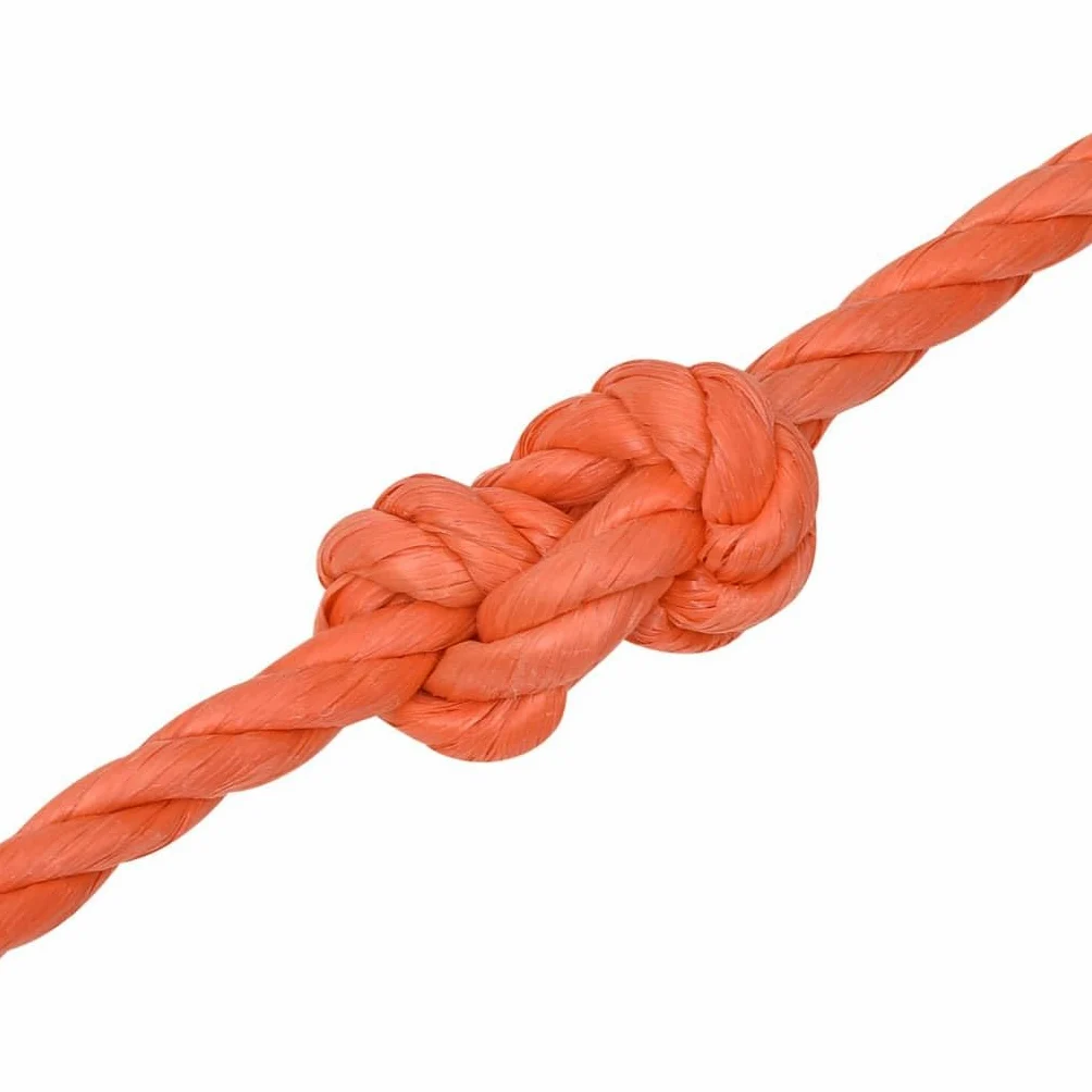 Cuerda de trabajo naranja 10 mm 50 m polipropileno resistente resistente para jardín, barco, camping, taller y hogar para atar, tensar, amarrar y anudar