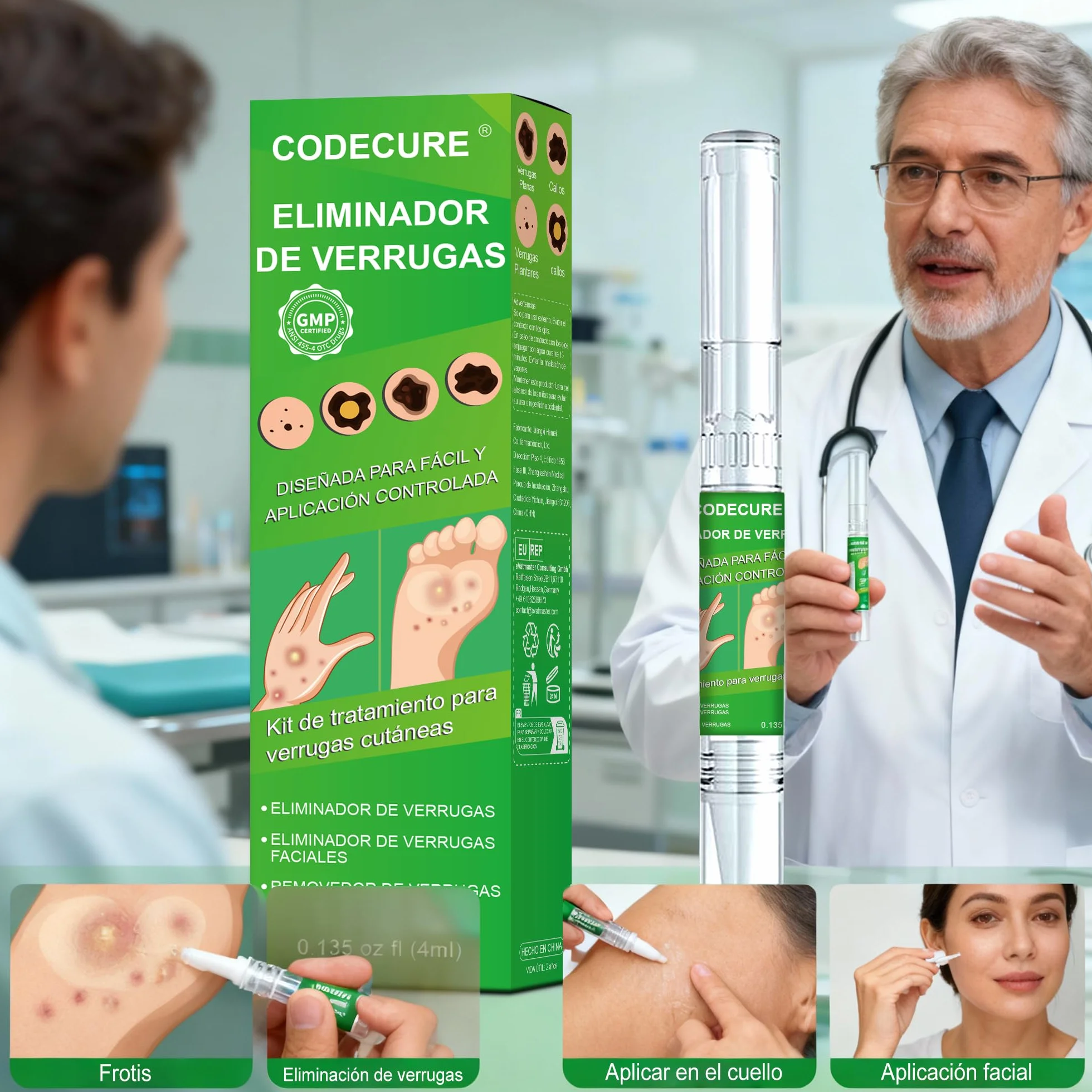 Kit para eliminar verrugas de 4 ml, eficaz para rostro, cuerpo y manos