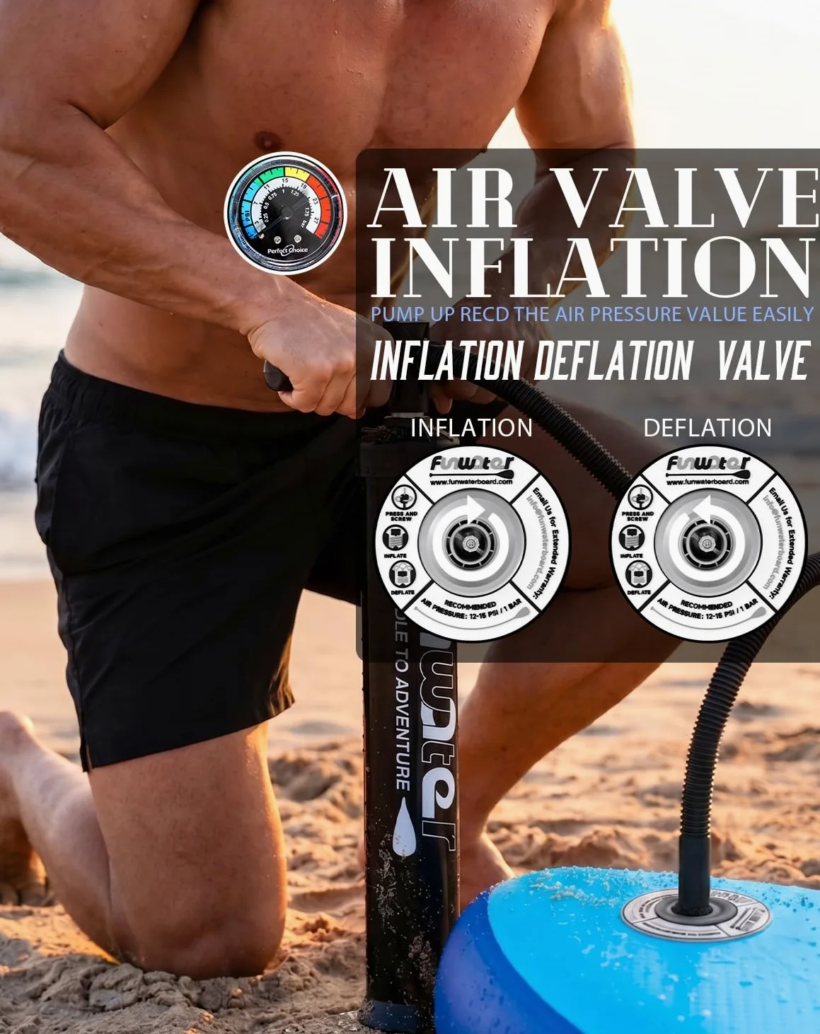 FunWater Sup Inflable Ultraligero (17.6 Libras) para Todos los Niveles de Habilidad, Todo Incluido con Tabla de Remo de pie, Pala Adj, Bomba, Mochila de Viaje ISUP, Correa, Bolsa Impermeable