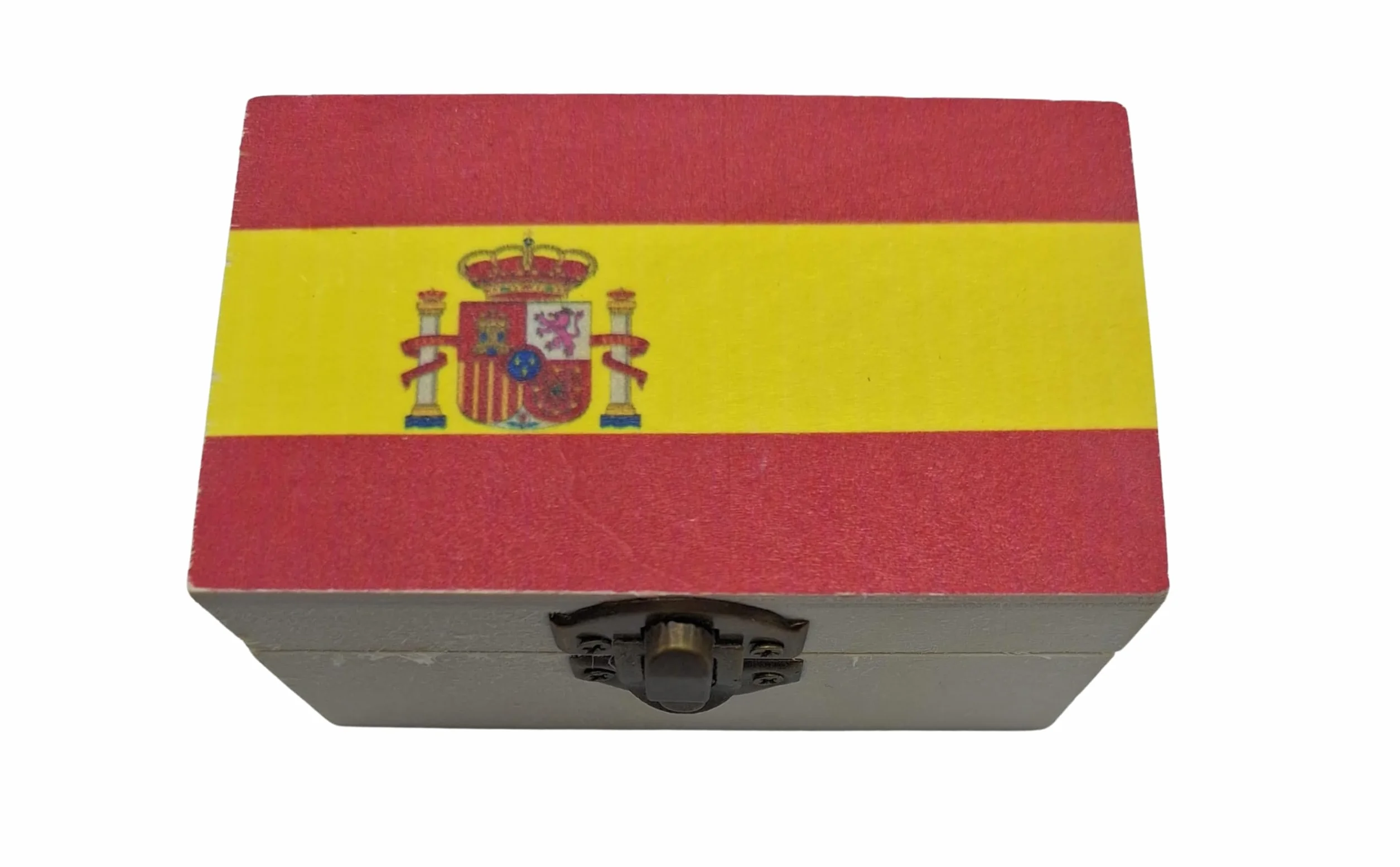 Mechero Recargable Dorado Escudo España Escena Taurina Cajita Madera Bandera España