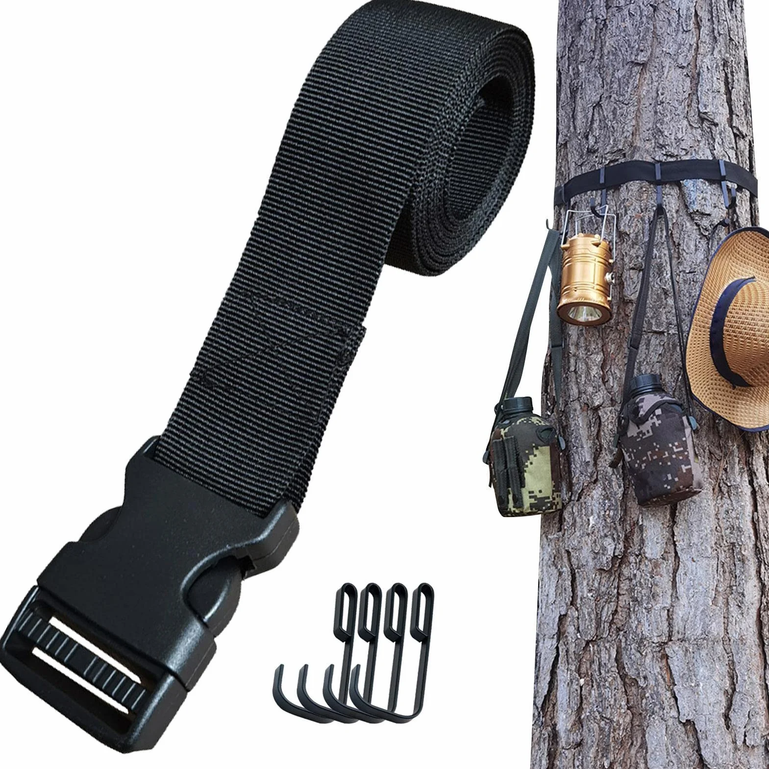 astound Treestand Strap Gear - Percha para accesorios con varios ganchos, soporte para accesorios con múltiples ganchos para equipos de caza, arco, carnero, sillín, binoculares, accesorios de caza