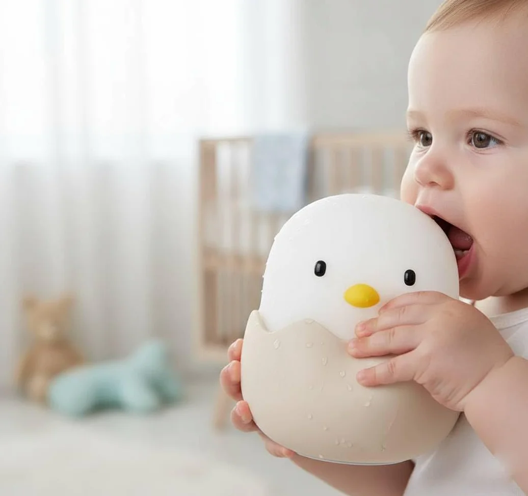Lampara Pollito Tactil Recargable Portatil Luz Calida Regulable para Bebe