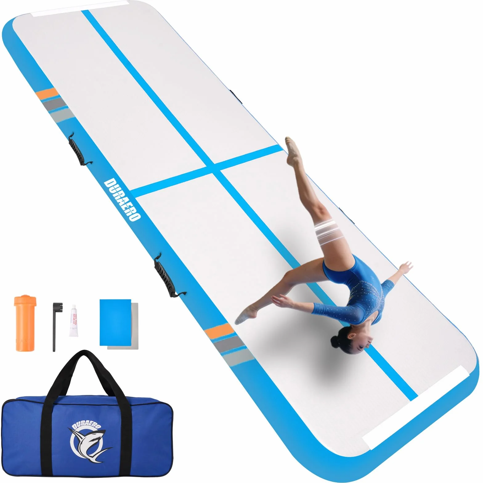 Esterilla de gimnasia inflable rectangular 3m 4m 10cm grosor con bomba para acrobacias yoga entrenamiento