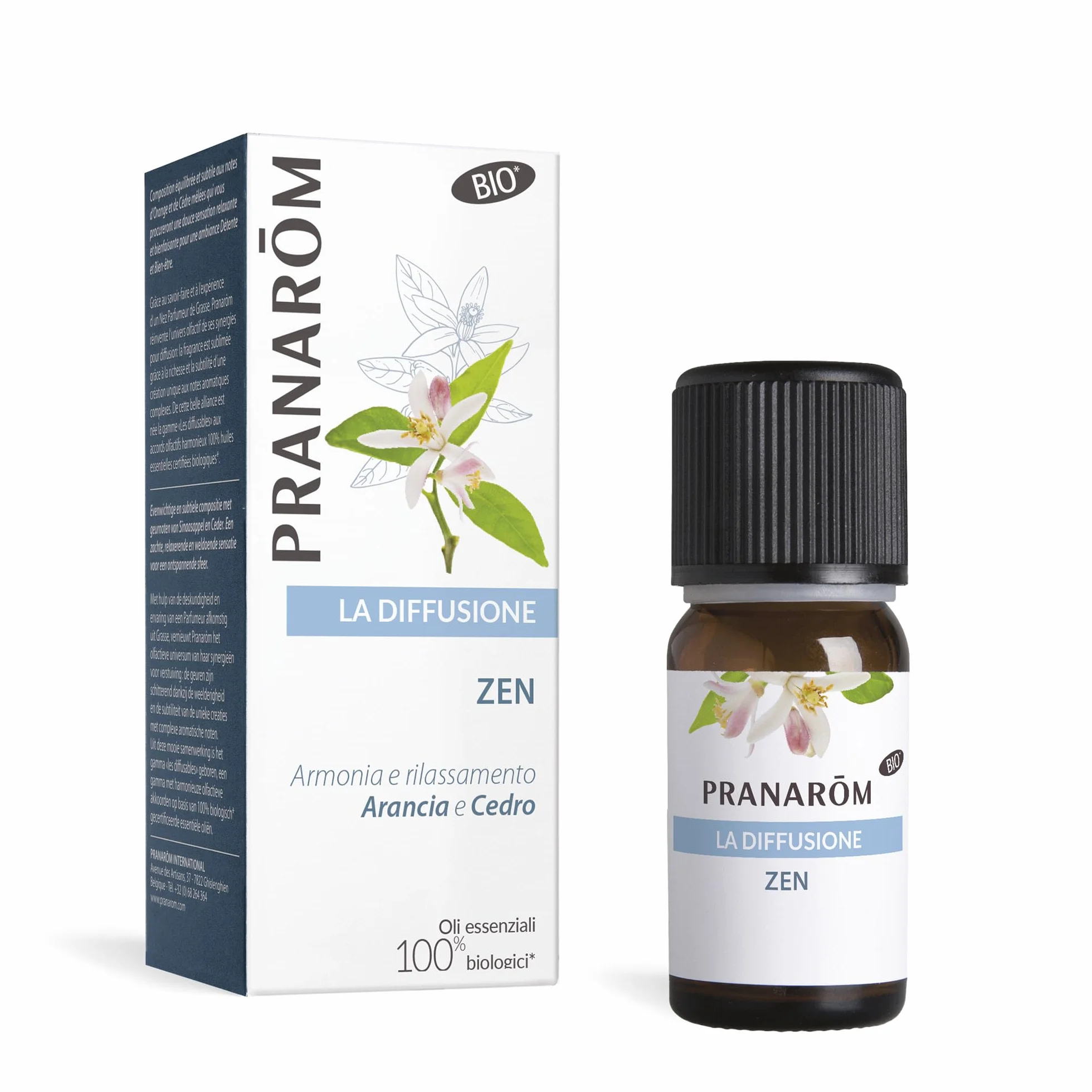 PRANAROM Zen Aceites Esenciales 100% Puros Naturales Bio Mezcla Relajación Tranquilidad Cítricos Calmantes Cedro Mistico 30ml