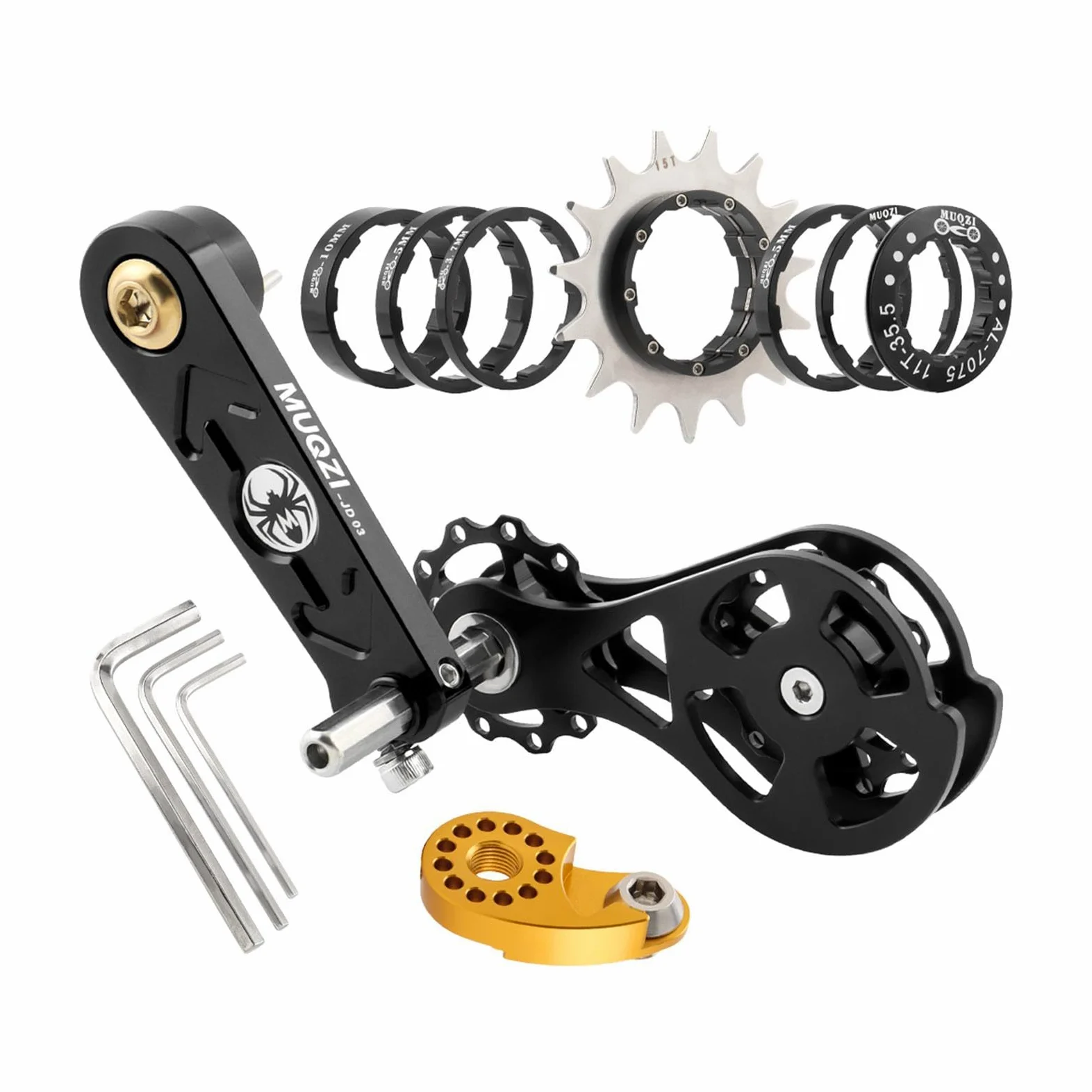 Kit de Conversión de Una Sola Velocidad para Bicicleta de Montaña, Tensor de Cadena, Repuestos de Aleación de Aluminio Y Acero Inoxidable, Regulador D