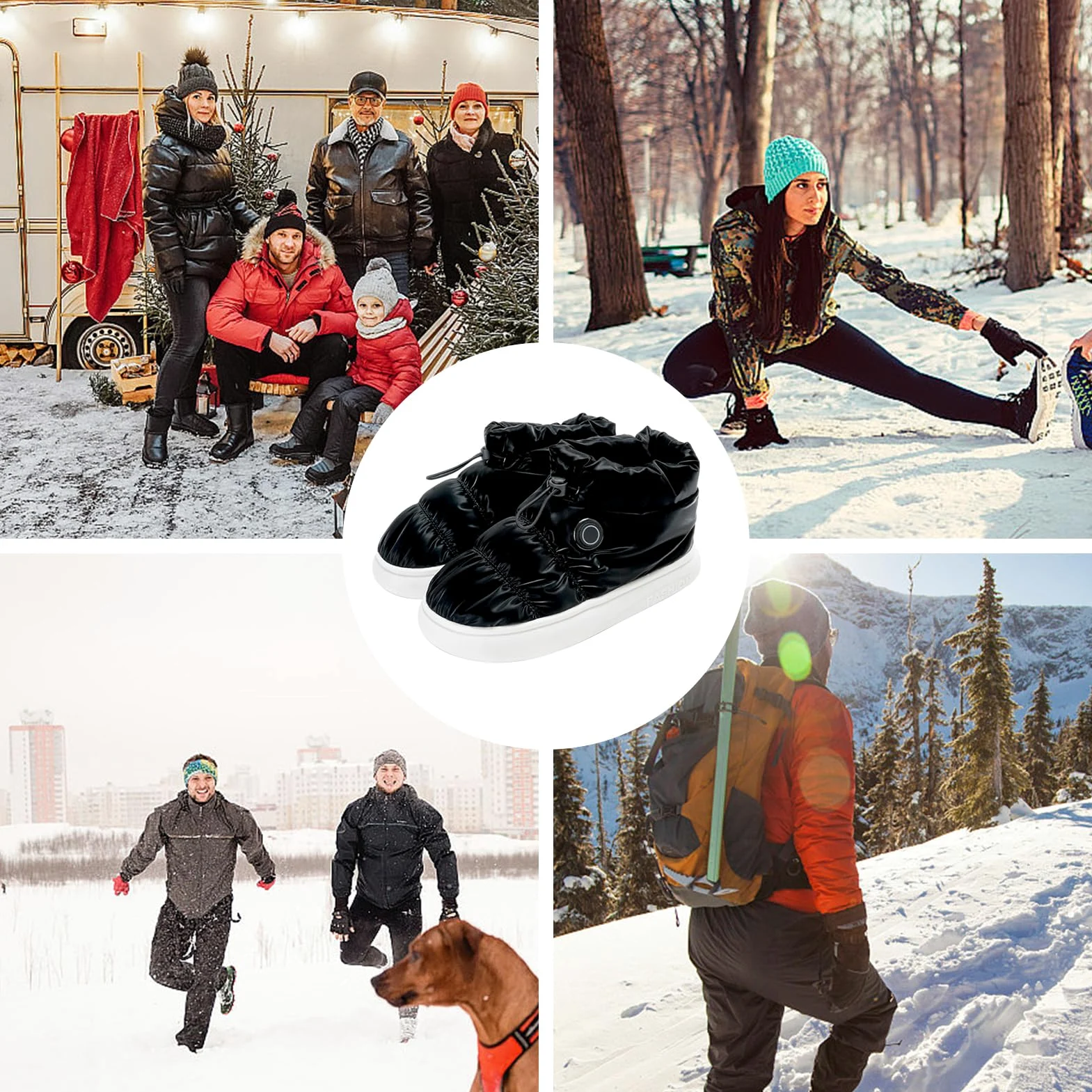 Botas calefactadas recargables calentadas | Botas de nieve calefactadas y antideslizantes de invierno,Calzado térmico para pies Calentadores de Pies Eléctricos Calentadores de Pies Calentadores