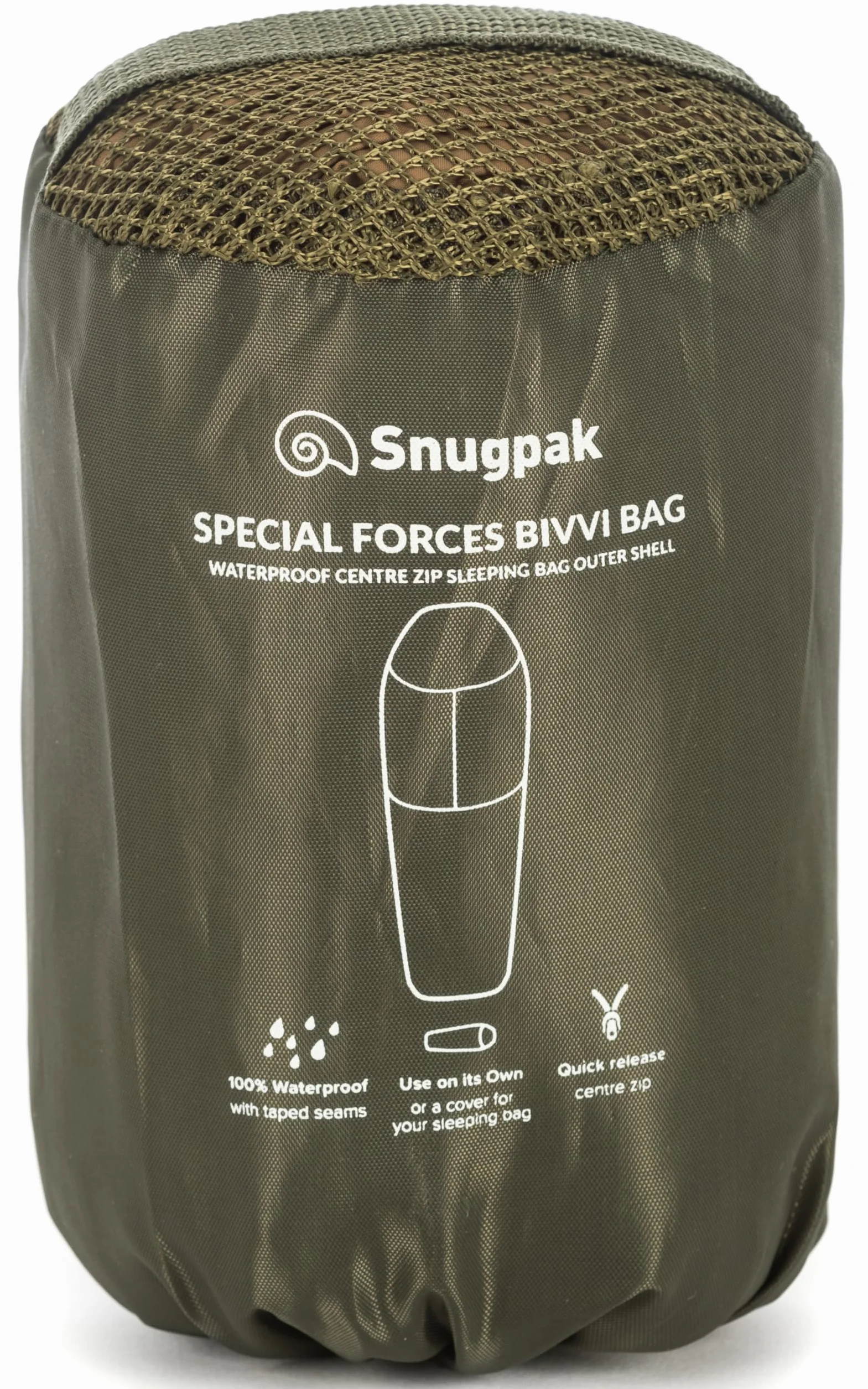 Snugpak Special Forces Bivvi - Bolsa de Supervivencia de Emergencia con Cremallera Central de Media Longitud