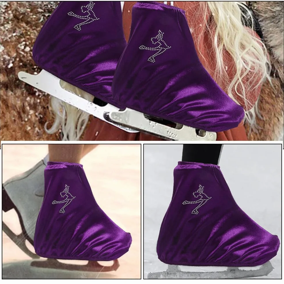 Happyyami Fundas para Patines De Hielo Elásticas Cubiertas De Poliéster para Botas De Hockey Y Patinaje Artístico Niños Y Adultos 7.87X5.90 Pulgadas Protección Ajustable