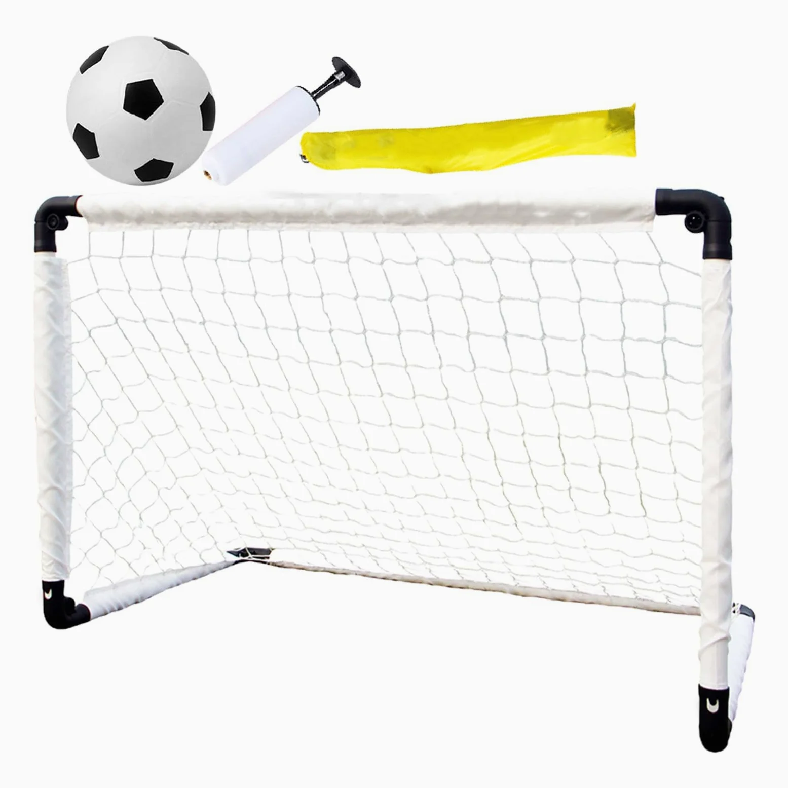 Portería de fútbol para niños, portería de fútbol juvenil con bomba de balón, bolsa de transporte, red de práctica, equipo de entrenamiento de fútbol plegable para patio, jardín, parque