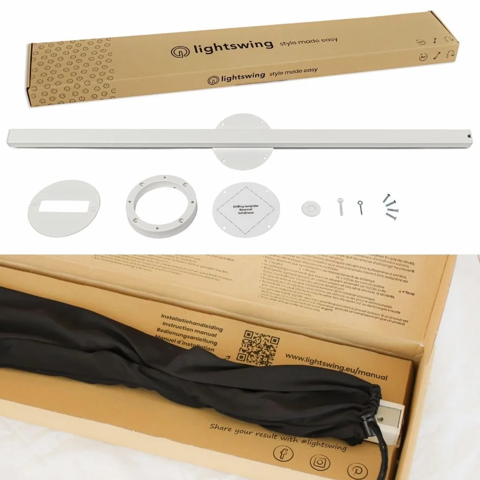 Lightswing® Single Sistema de Suspensión para Lámpara Colgante - Blanco Mate - 90 cm - Ajustable