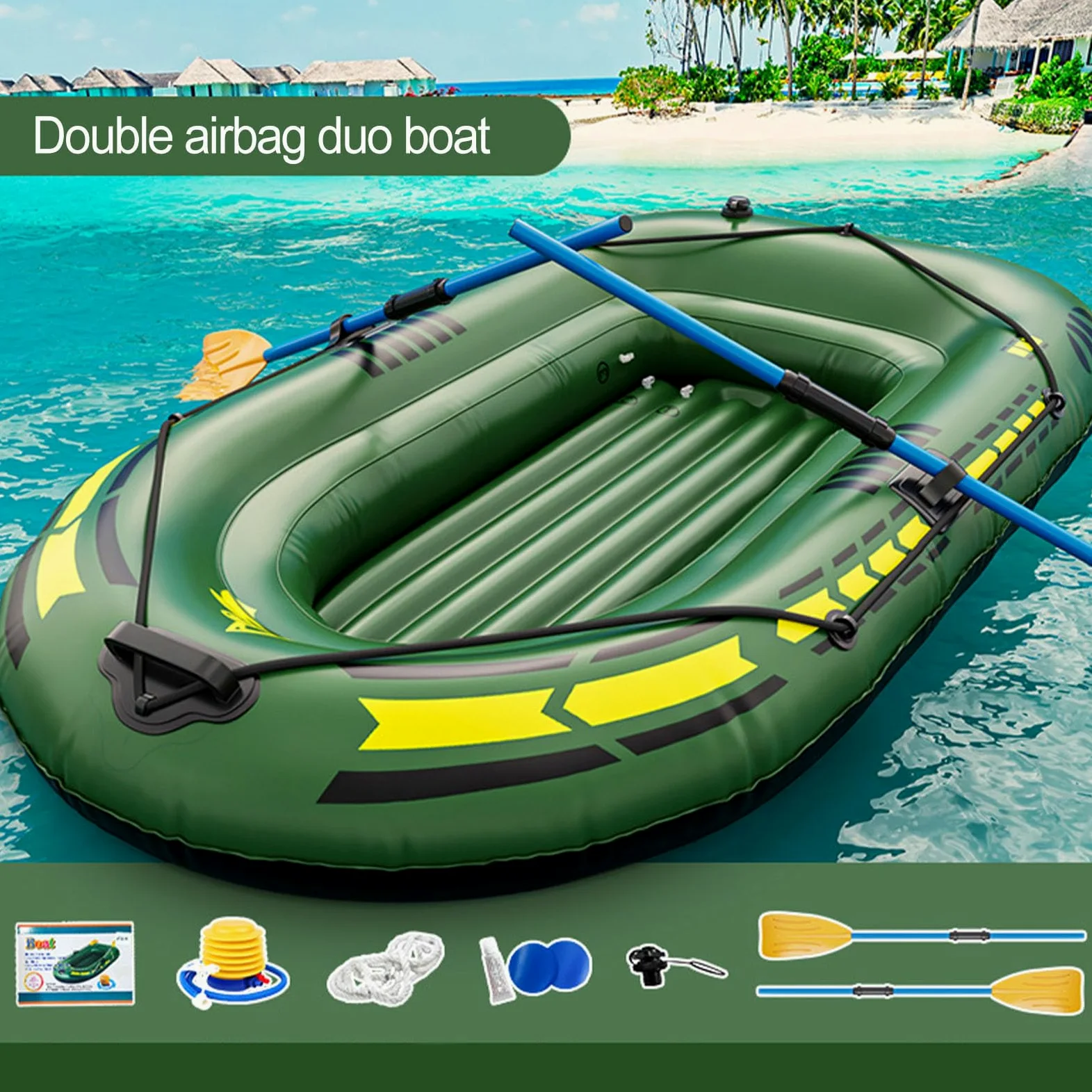 Kayak de Inflable para Adultos, Canoa Inflable para Deportes acuáticos | Inflable portátil con remos, Bomba para Lago, río, y Actividades de Ocio para Adultos