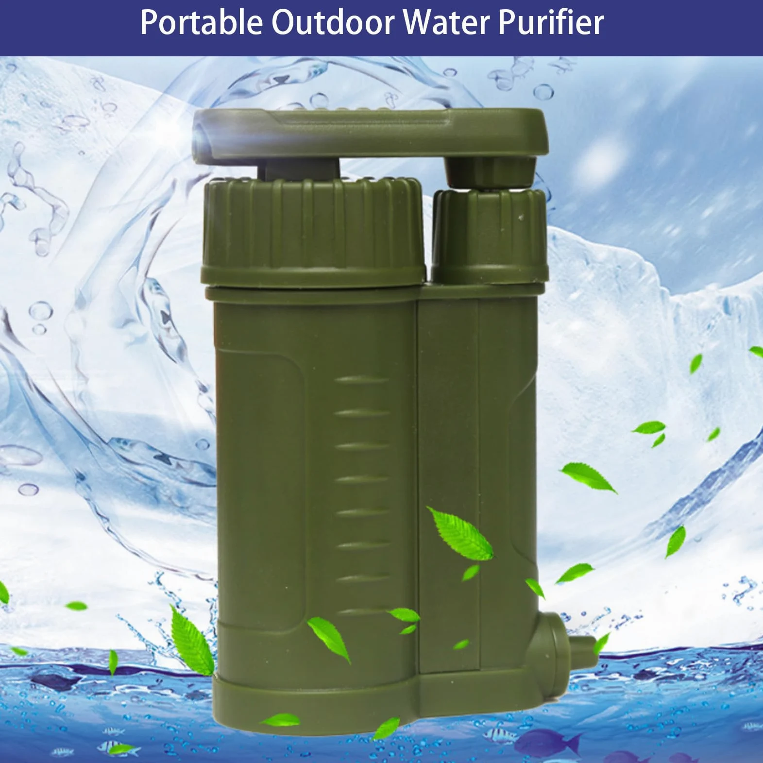 Filtro de agua portátil: purificación potable de emergencia | diseño compacto y fiable, gran capacidad de carga | supervivencia para actividades al aire libre, caza, mochilero, viajes