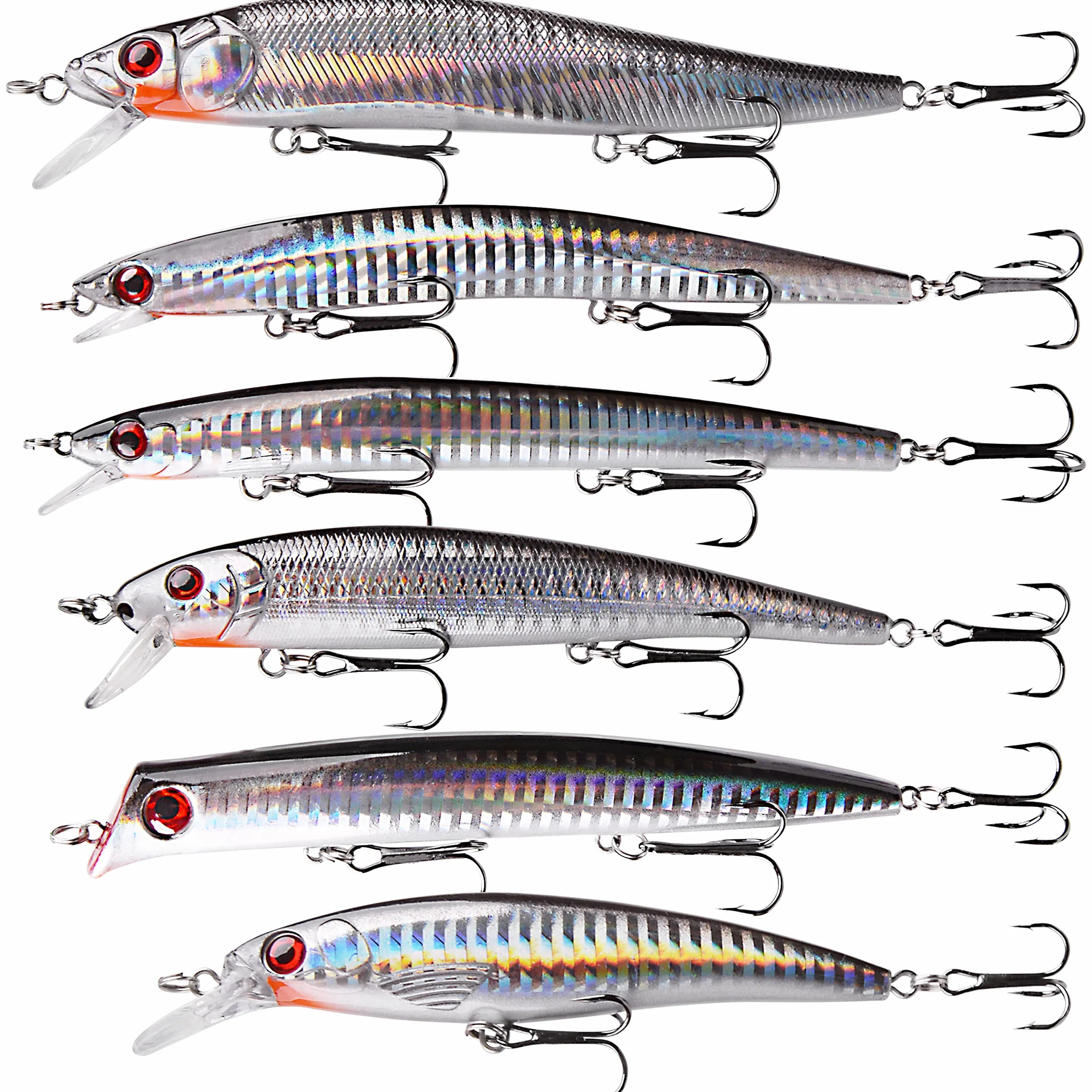 Kit de Señuelos de Pesca Juego de Señuelos de Pesca Popper de 6 Piezas Cebos Flotantes para Surf Crankbaits Señuelo Aparejos de Pesca