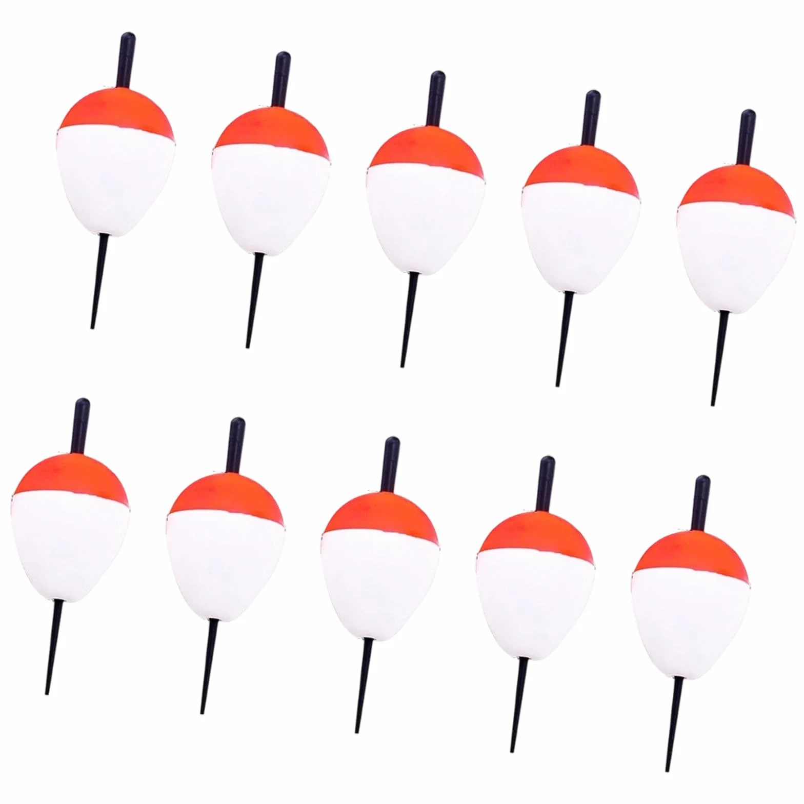 MURYE 10 boyas de espuma dura de alta dureza, flotantes, rojo y blanco, para aparejos de pesca duros