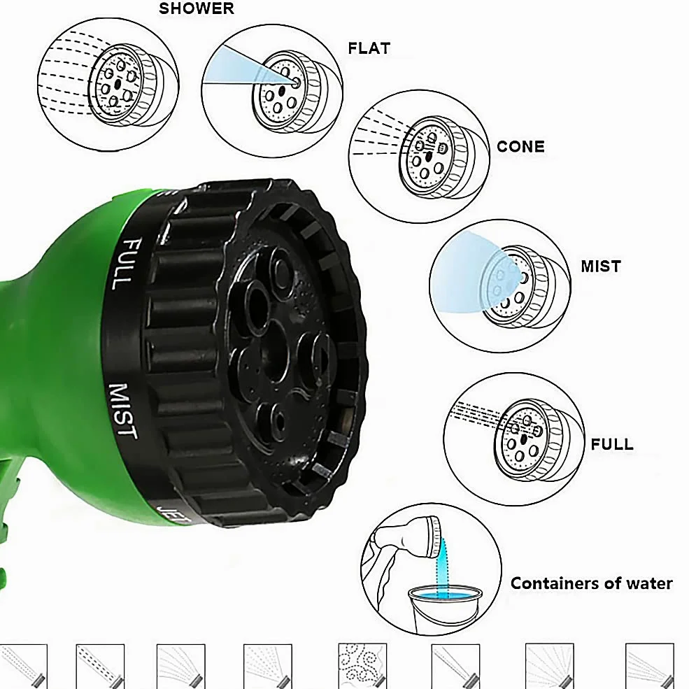 Ducha portátil al Aire Libre para Camping, Ducha, multifunción, rociador baño para Mascotas, con 7 Patrones, rociador jardín, Bomba para regar Flores, Lavado Coche