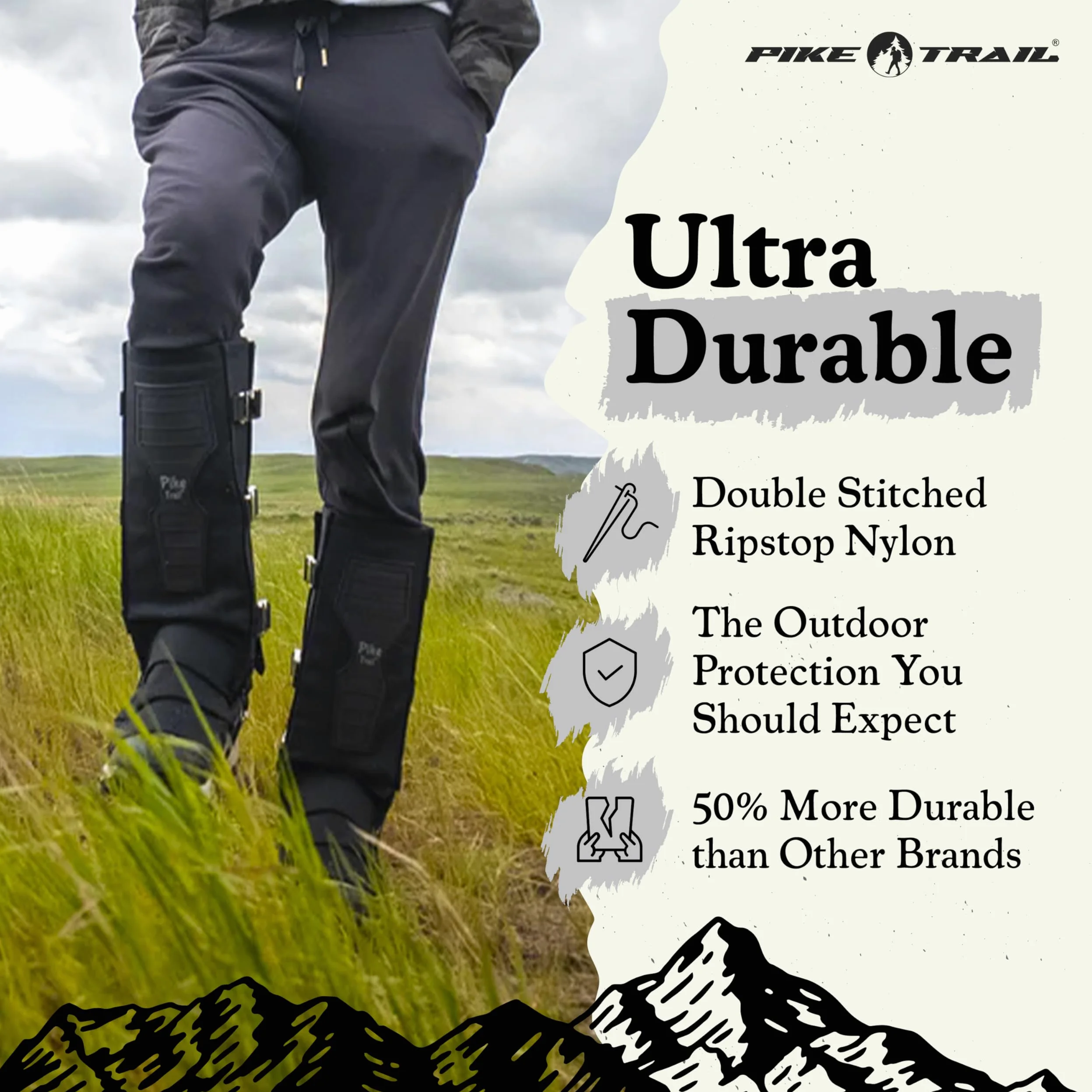 Pike Trail Polainas para patas de serpiente: protección de alto rendimiento para excursionistas y cazadores, impermeables, protección contra mordeduras, duraderas, antiserpientes, equipo para