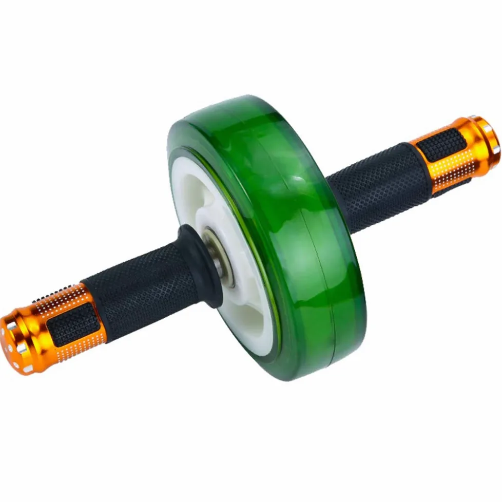 AB Wheel Rueda Fácil de montar,Rueda abdominal pedalier sólido,AB Roller carga de 400 kg, dificultad alta, con rodilleras/Verde / 15×27cm
