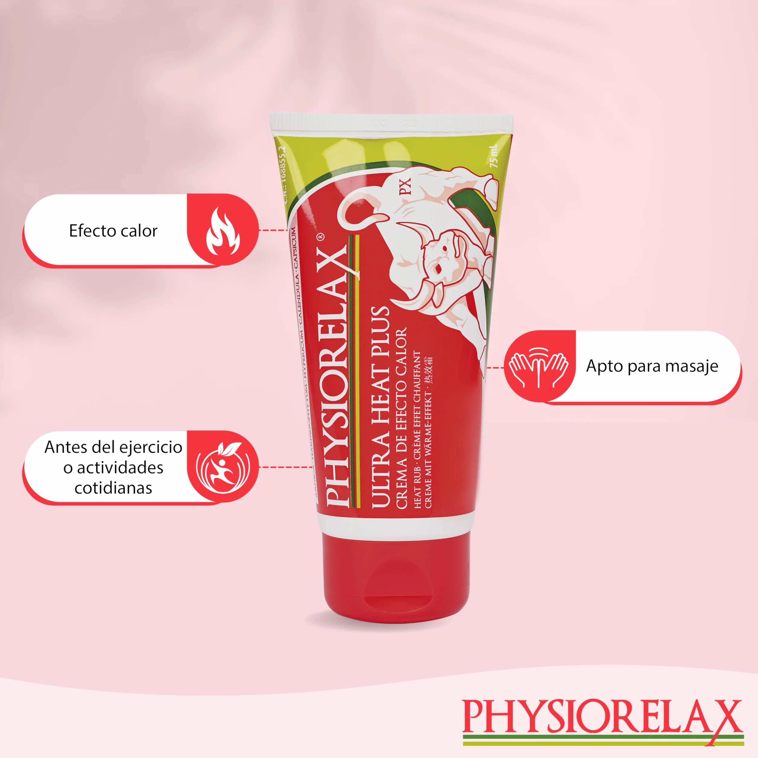 Physiorelax Ultra Heat Plus Crema de Masaje con Árnica 75 ml