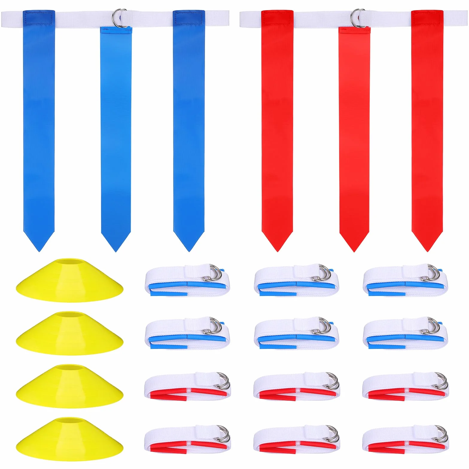Juego de cinturones de fútbol con, 12 unidades, para jugadores y fútbol, con, 3, 4 gorros, accesorios de entrenamiento de fútbol, 16 piezas