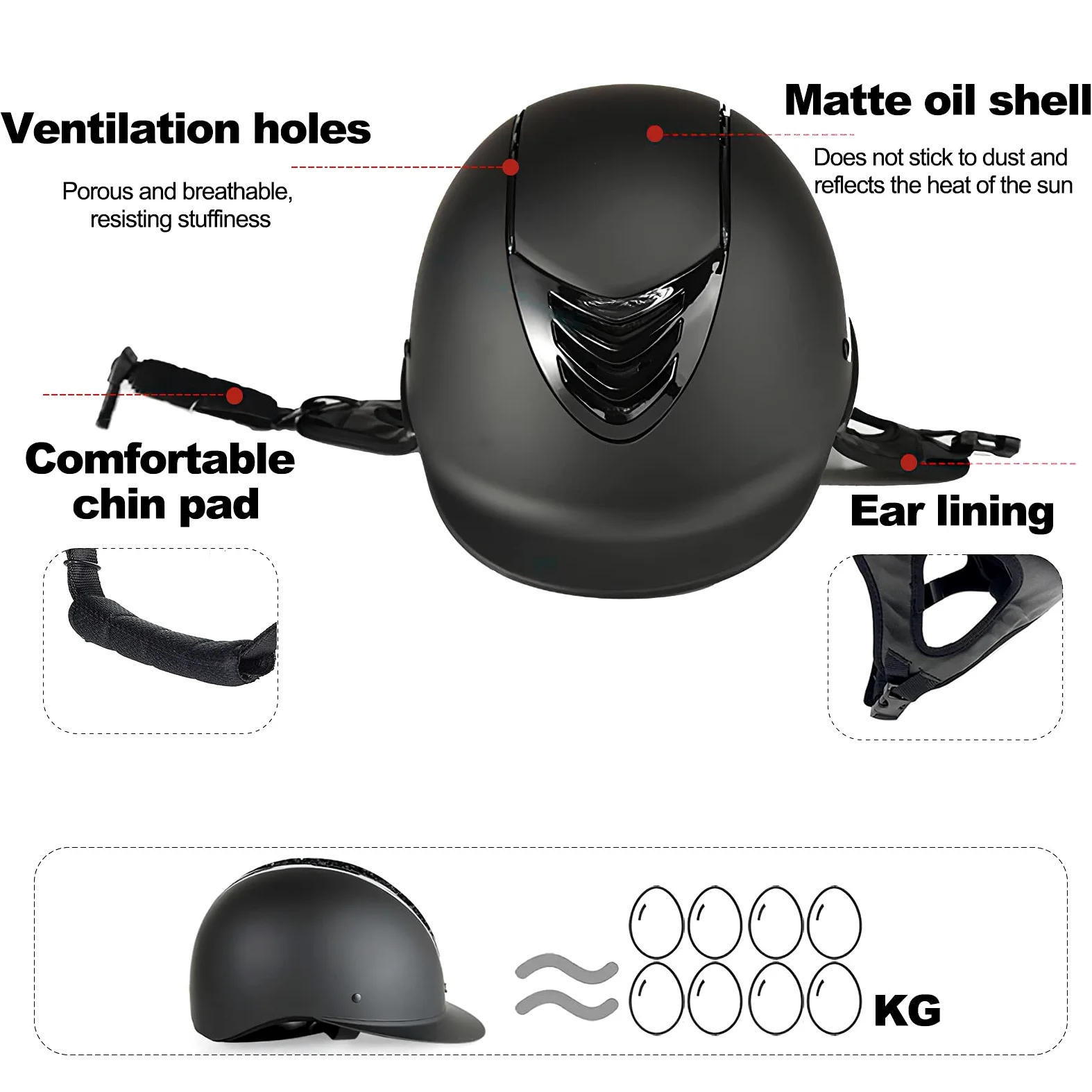 Casco de equitación, Casco de Montar Ajustable Unisex Adulto, Casco de equitación Infantil, protección para Todos los jóvenes entusiastas de la equitación