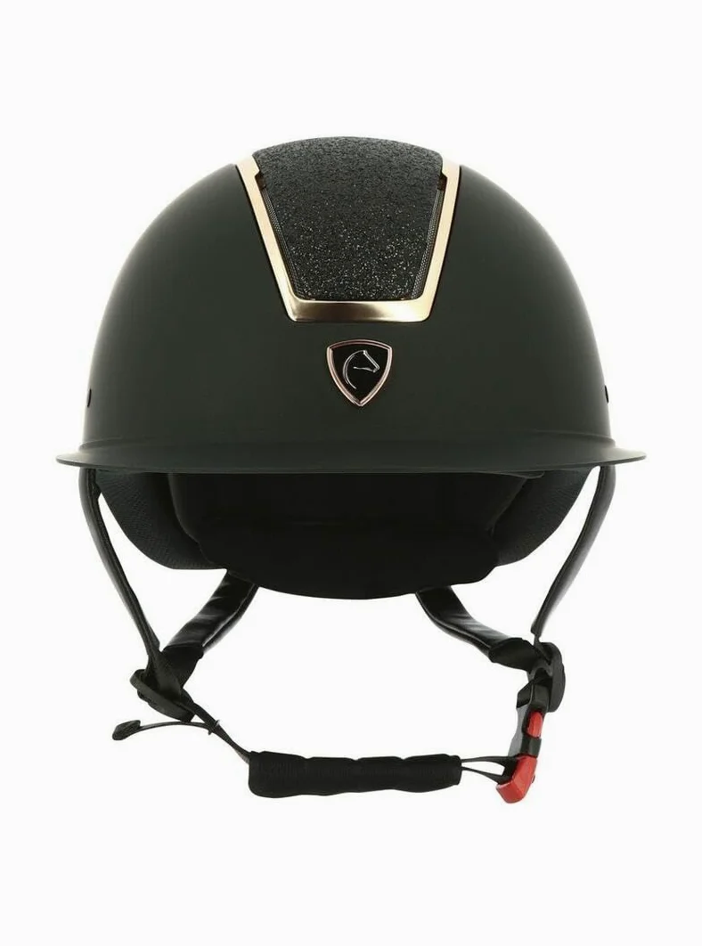 Ekkia EQUITHÈME Glint Mat - Casco de equitación, color negro y rosa