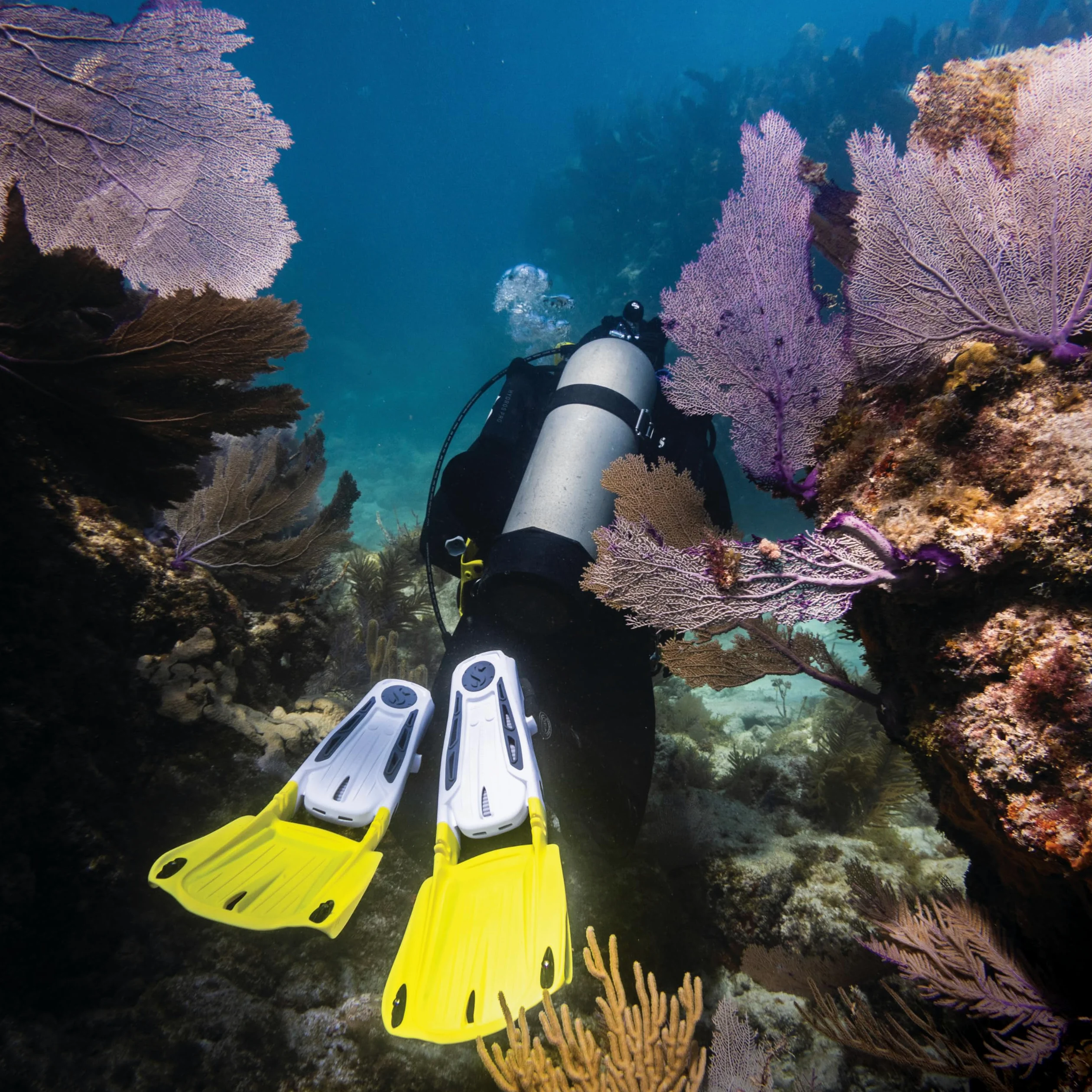 SCUBAPRO Sistema modular de aleta con talón abierto, bolsillo para buceo, grande, color blanco