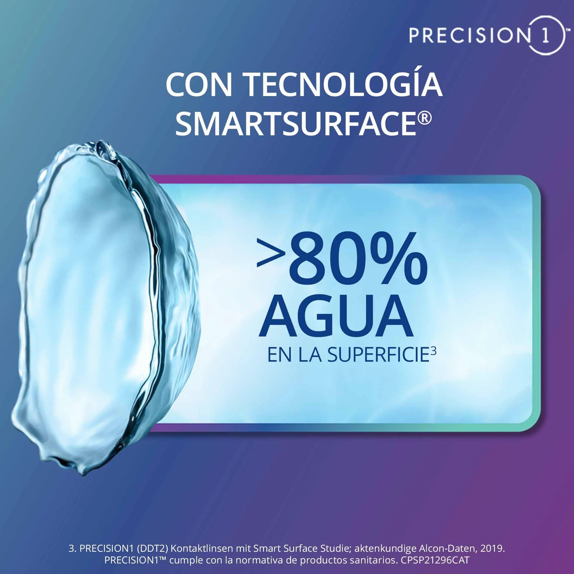 PRECISION1 Lentes de contacto reemplazo diario Pack 30 R 8.3 mm D 14.2 mm -3.00 Diopt