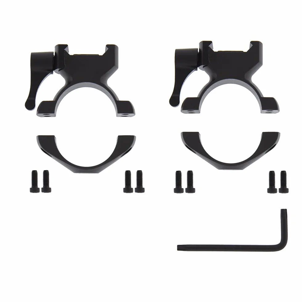 Anillas Desmontables de Acero 30 mm Liberación Rápida 4 Tornillos Carril Weaver Picatinny