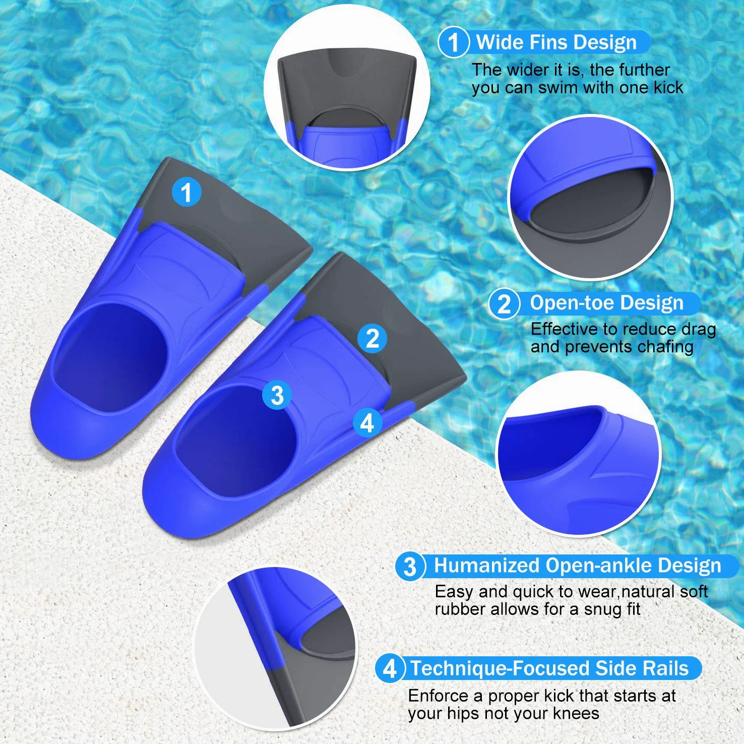 Gintenco Aletas de Buceo, Aletas de Snorkel para Hombres y Mujeres,Freediving y Pesca submarina, Unisex Adulto