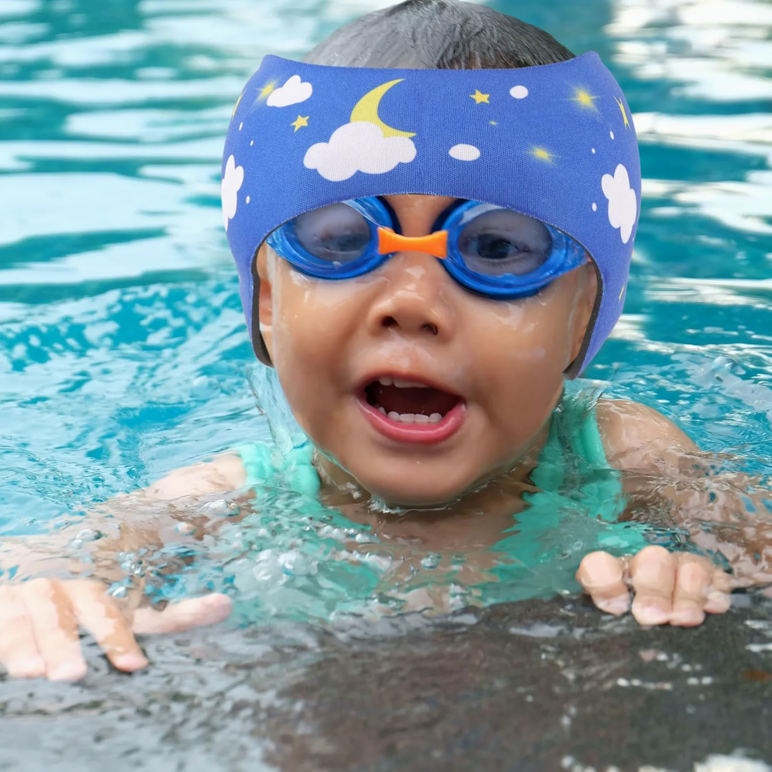 BESPORTBLE Diadema De Natación Banda para El Cabello De Natación Nadar Gorro Natacion Gorro De Piscina Bandas para La Cabeza De Natación Diadema De Baño Neopreno Blue