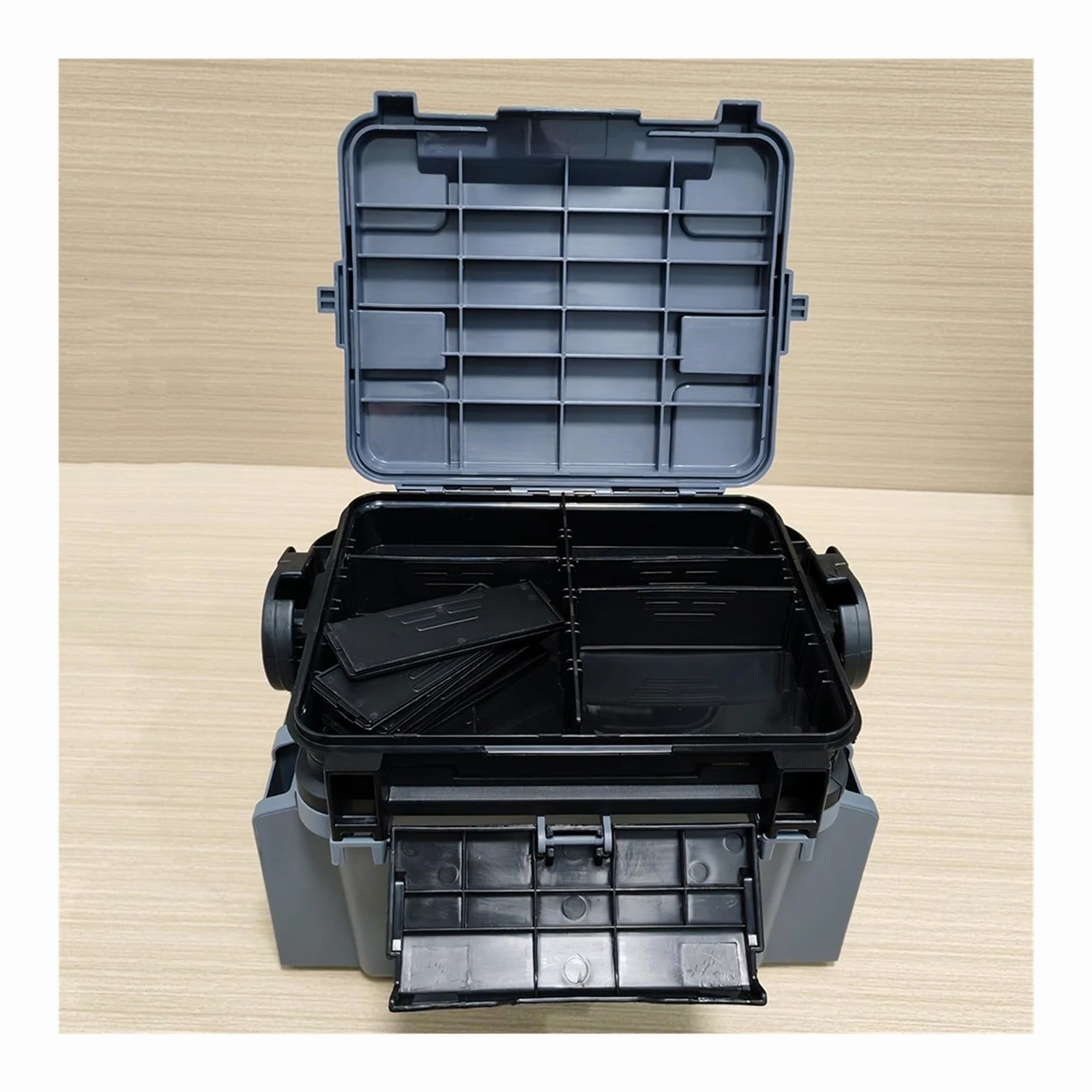 Caja de aparejos pesca doble capa, organizador señuelos y cebos(Dx-ls)