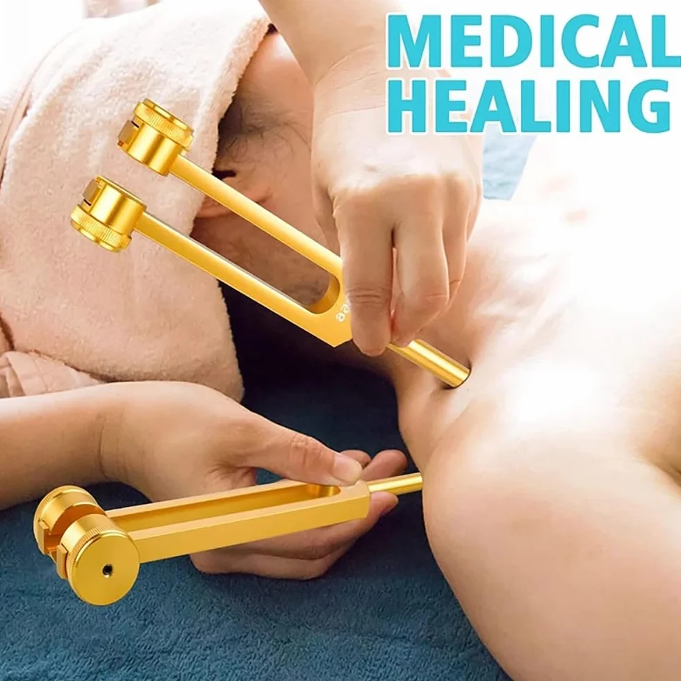 NEWFUN Diapason 528 Hz Juego de 4 Diapasones para Terapia de Chakras