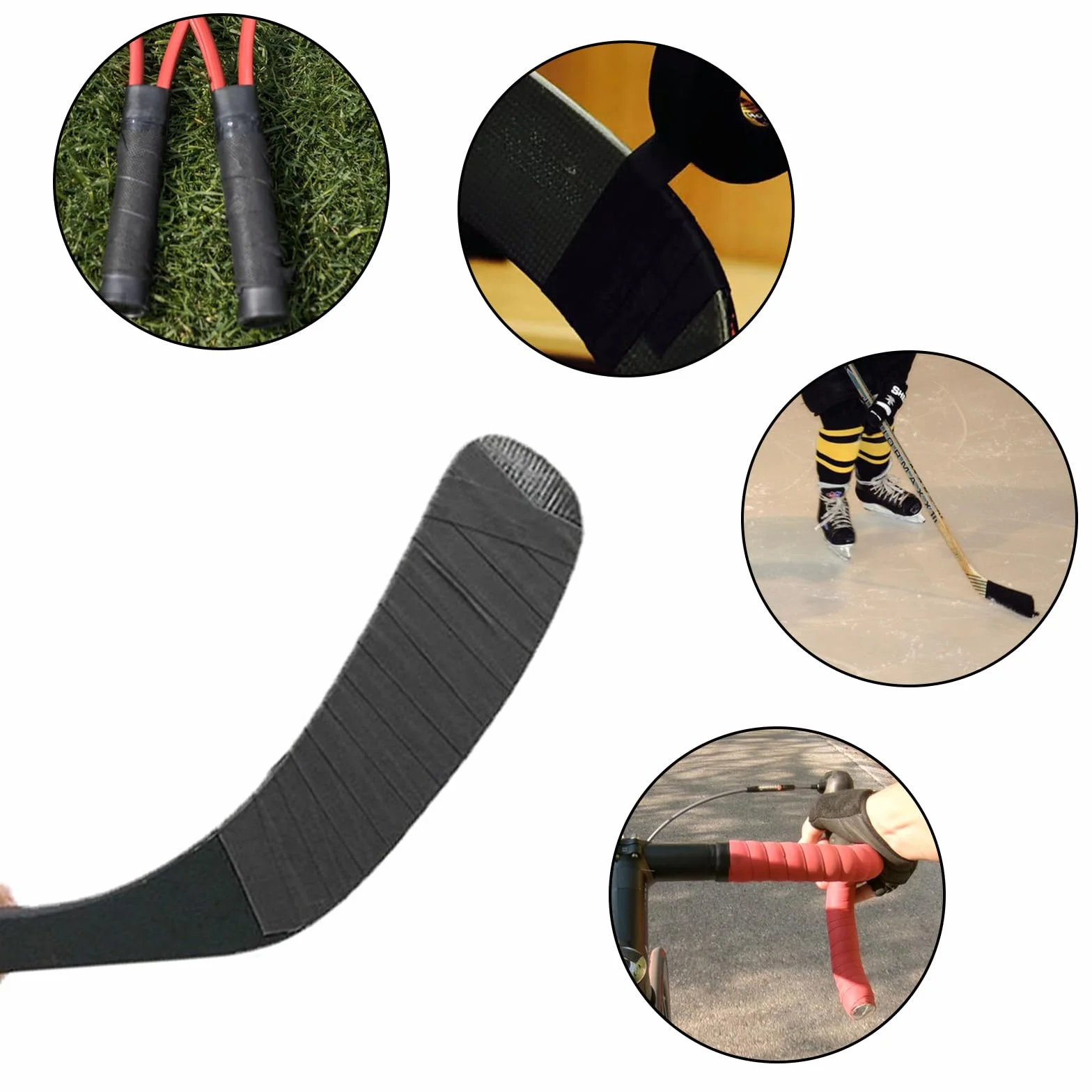 2 Rollos Cinta Hockey Antideslizante para Mango Raqueta de Hockey Sobre Hielo Cinta de Agarre, Cinta de Hockey 2,5 cm x 25 m Cinta Adhesiva Cinta para Palo de Hockey Tenis Golf (Negro,Rojo)